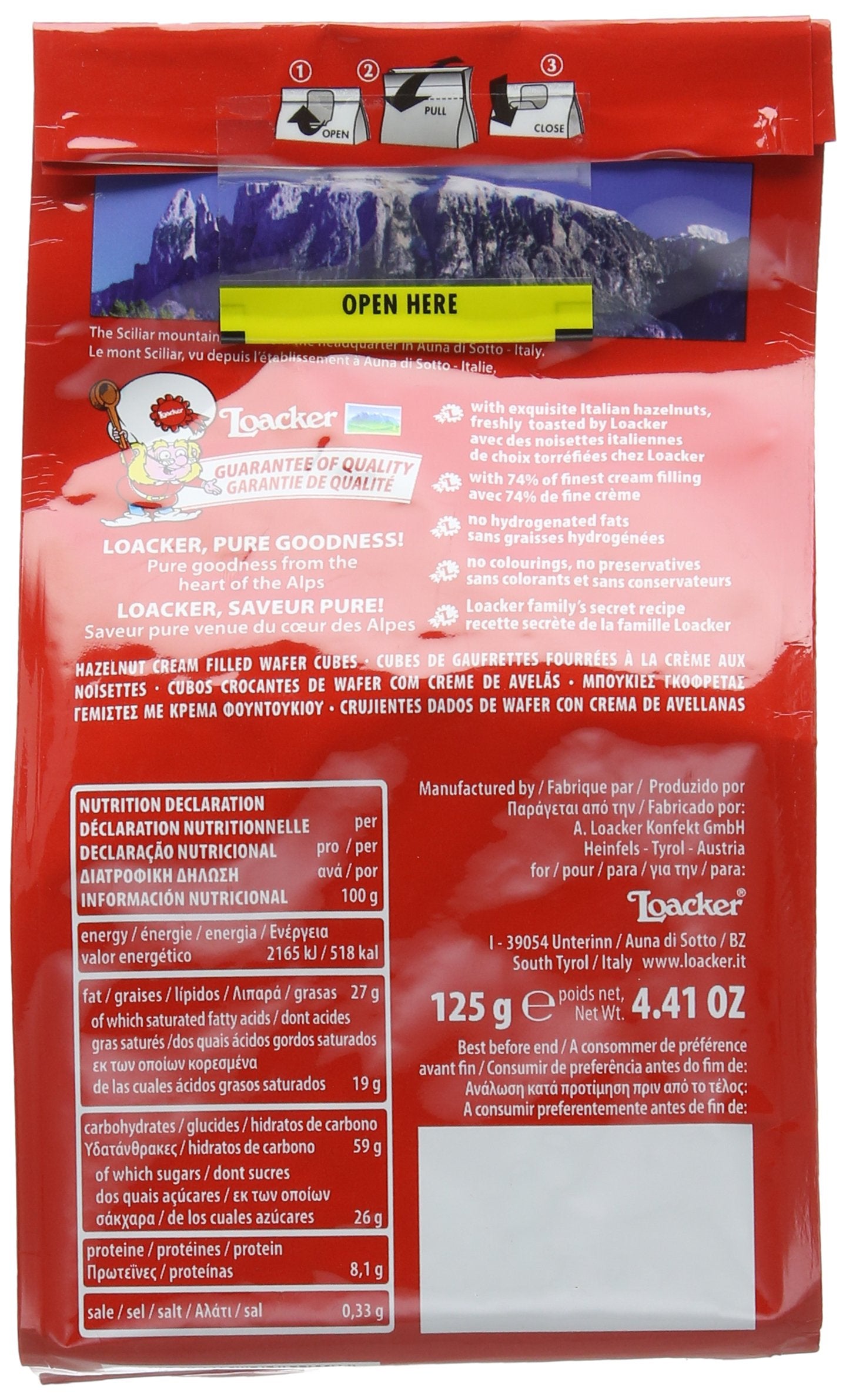 Loacker Quadratini Mini Wafer Biscuits, Napolitaner Hazelnut, 125g 4