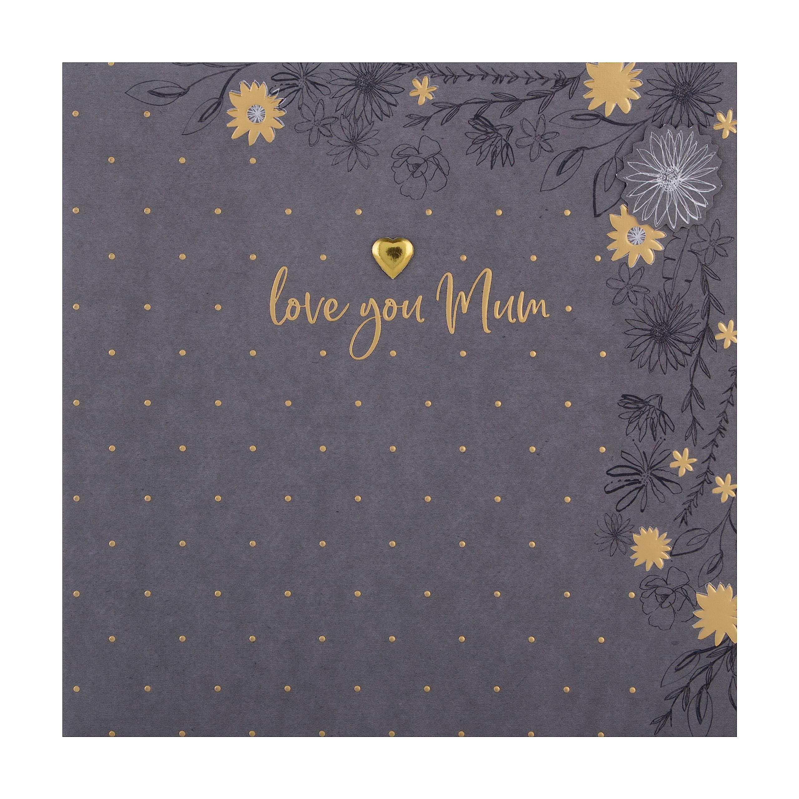 Hallmark Birthday Card for Mum - Flowers Design, Embossed, Gold Foil & Gem 4