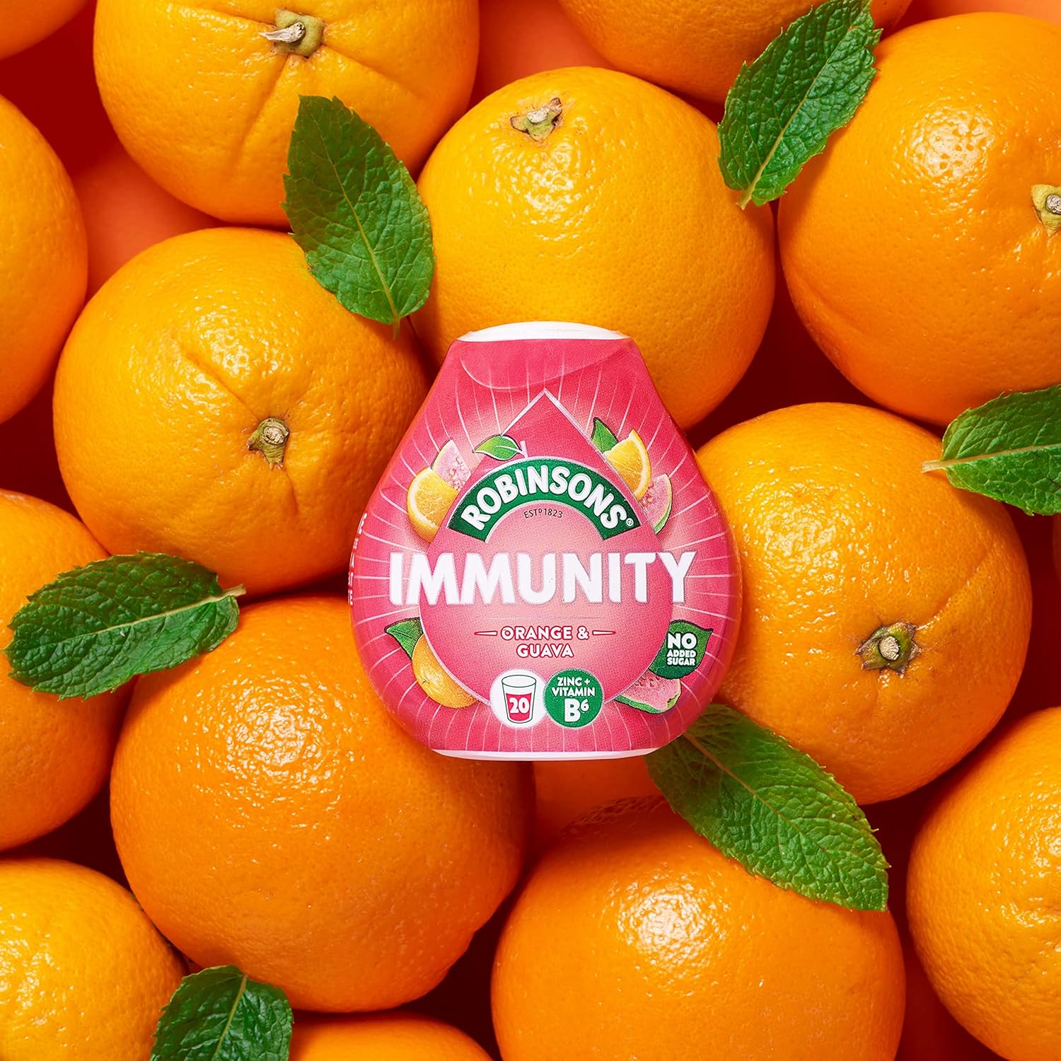 Robinsons Immunity Benefit Drops Orange & Guava Squash with Vitamin B6 and Zinc - 66ml 6