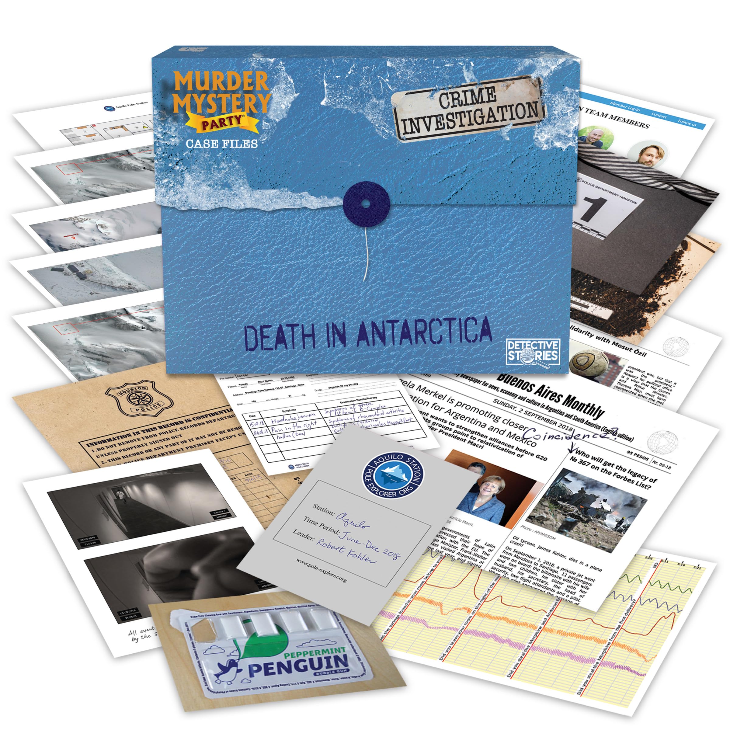 Murder Mystery Party Death in Antarctica Case Files Board Game 1