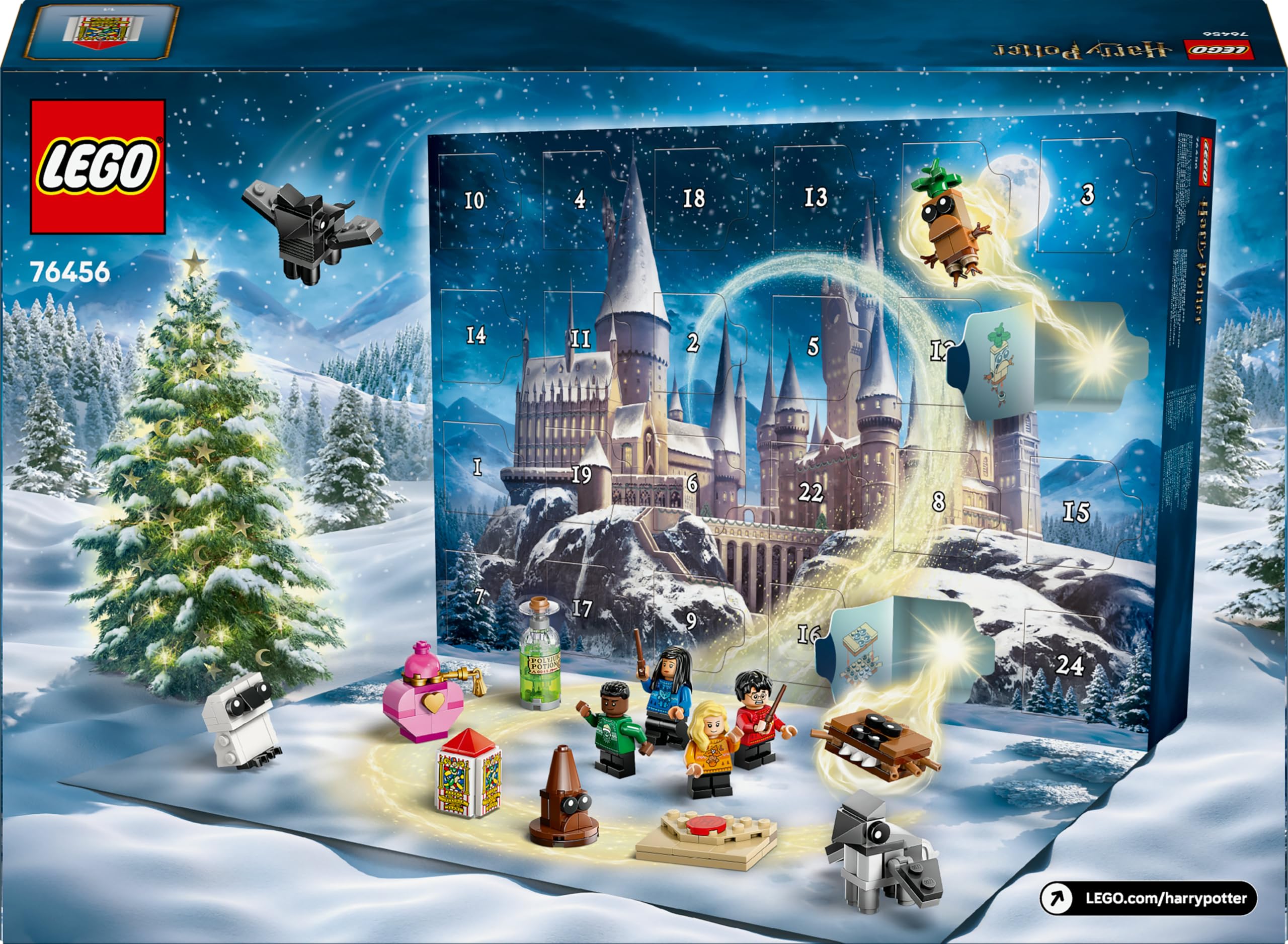 LEGO Harry Potter Advent Calendar 2025 - 278-Piece Building Set with 8 Minifigures & 6 Creatures for 7+ 7