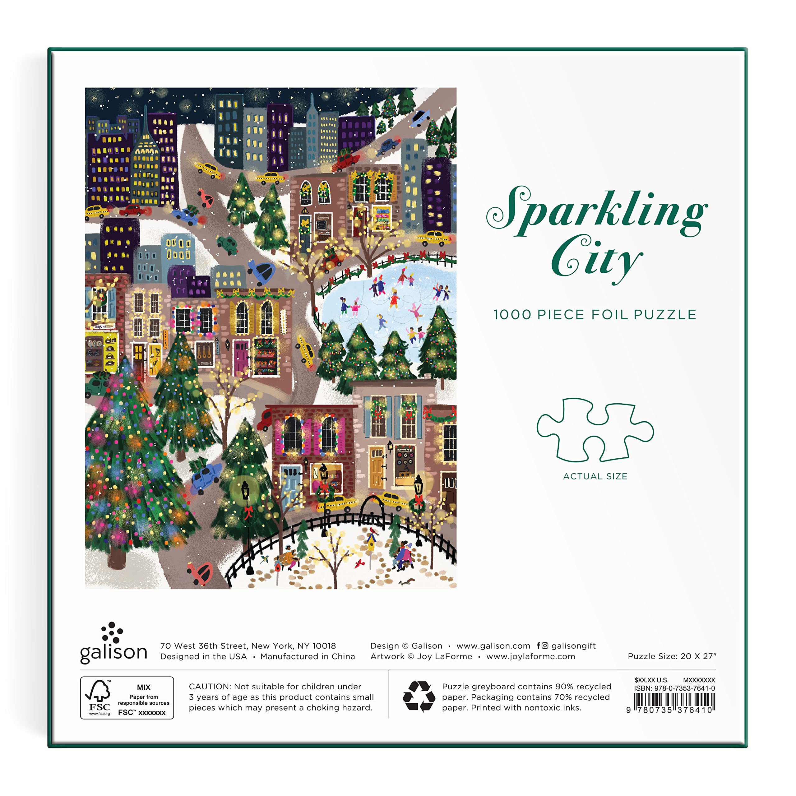 Galison Joy Laforme Sparkling City 1000 Piece Foil Jigsaw Puzzle | 27 x 20 Inches 4