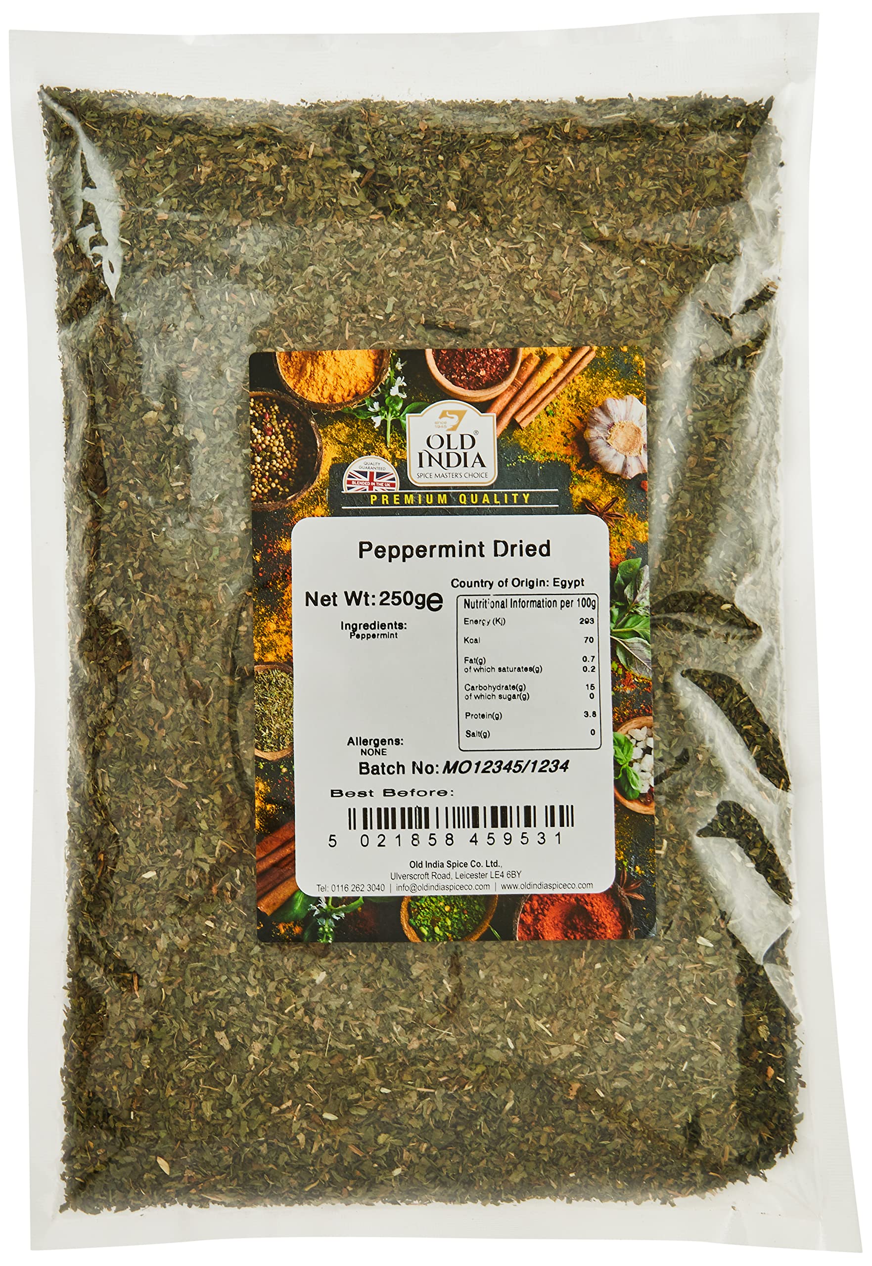 Old India Dried Peppermint Leaf - 100% Natural Whole Spice | 250g 1