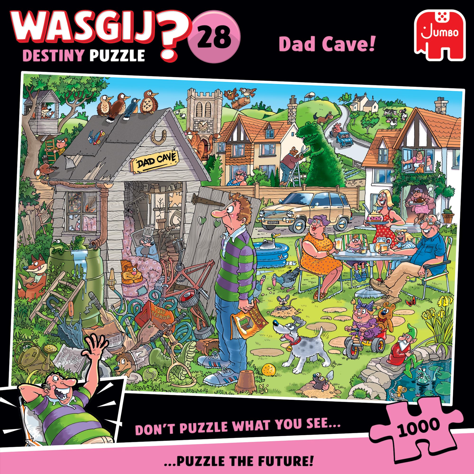 Wasgij Destiny 28: Dad Cave - 1000 Piece Puzzle for Adults 1