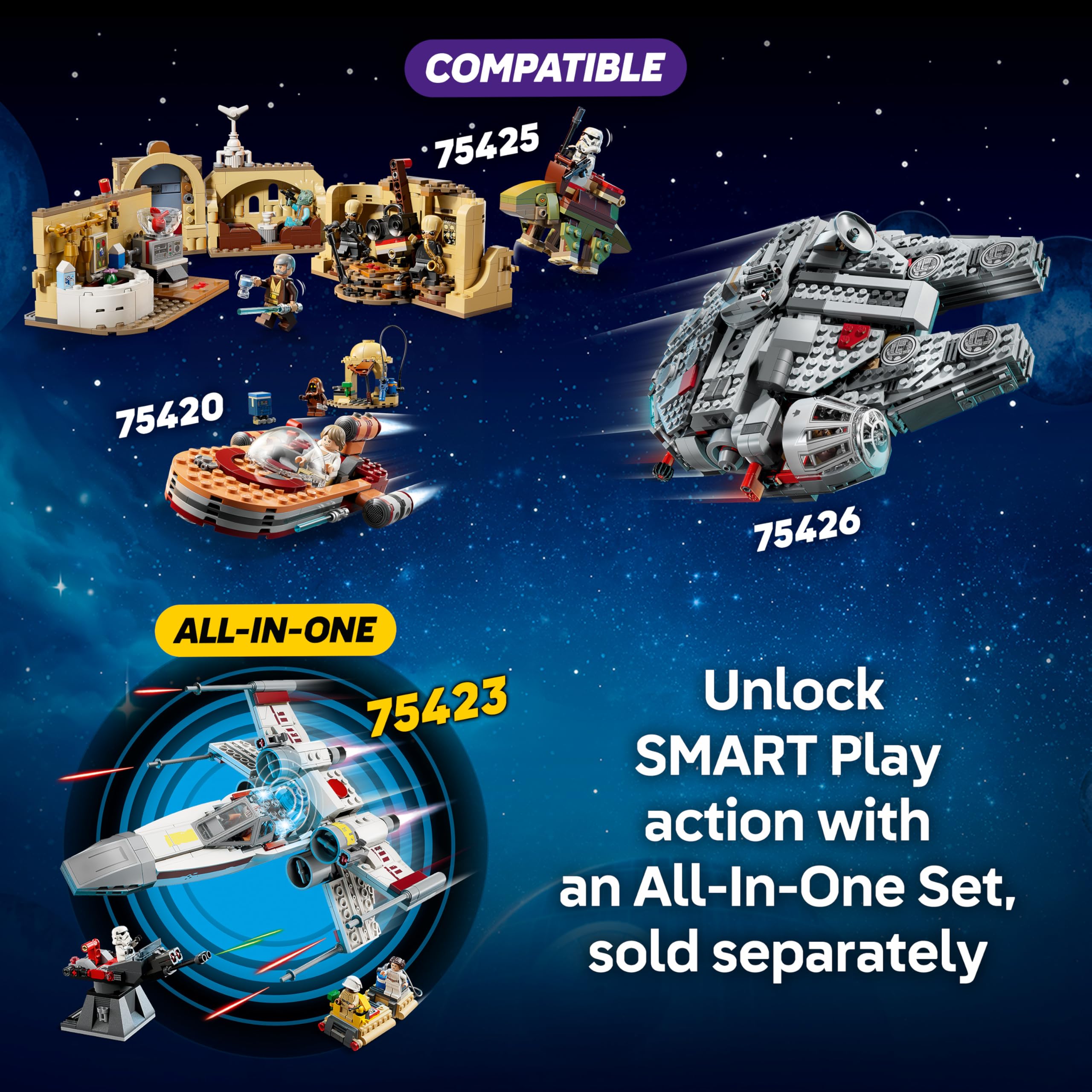 LEGO Star Wars 75420 SMART Play: Luke's Landspeeder Compatible Playset | Ages 6+ 7
