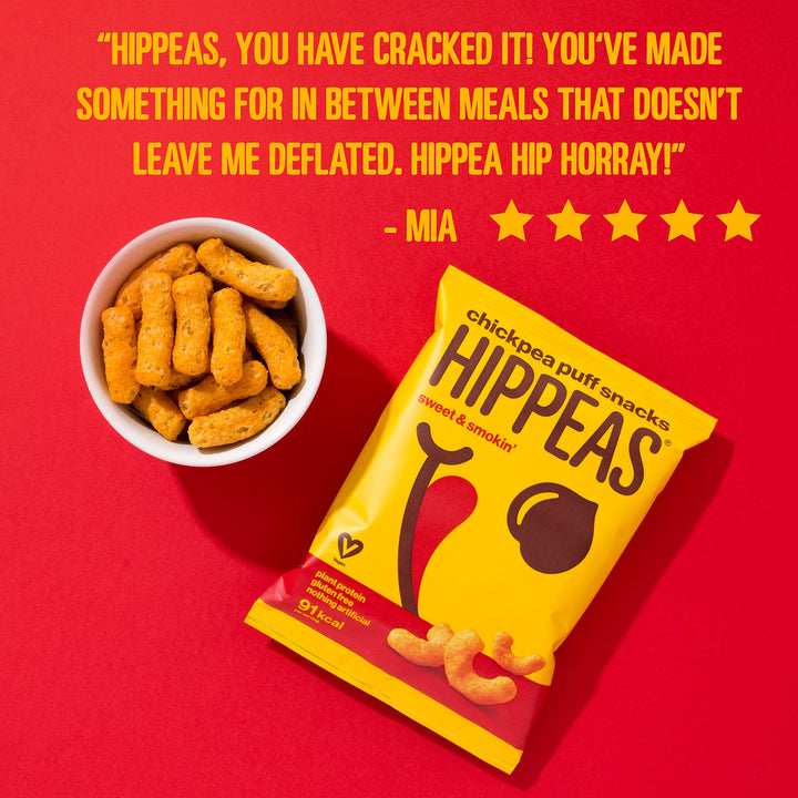 Hippeas Smoky Paprika Chickpea Puff Vegan Multipack Crisps | 24 x 22g Snack