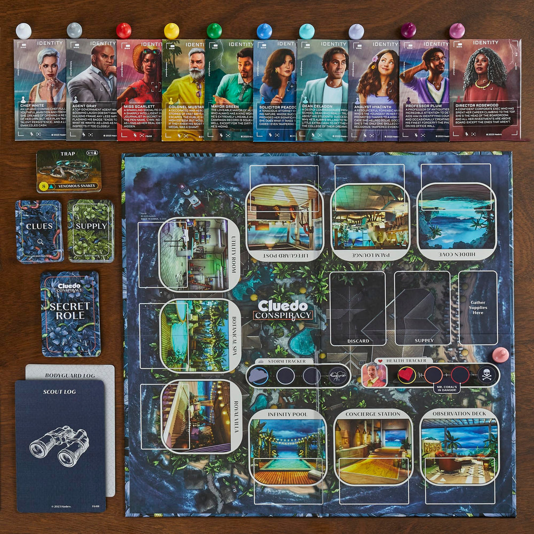 Hasbro Gaming Cluedo Conspiracy Detective Board Game for 4-10 Players