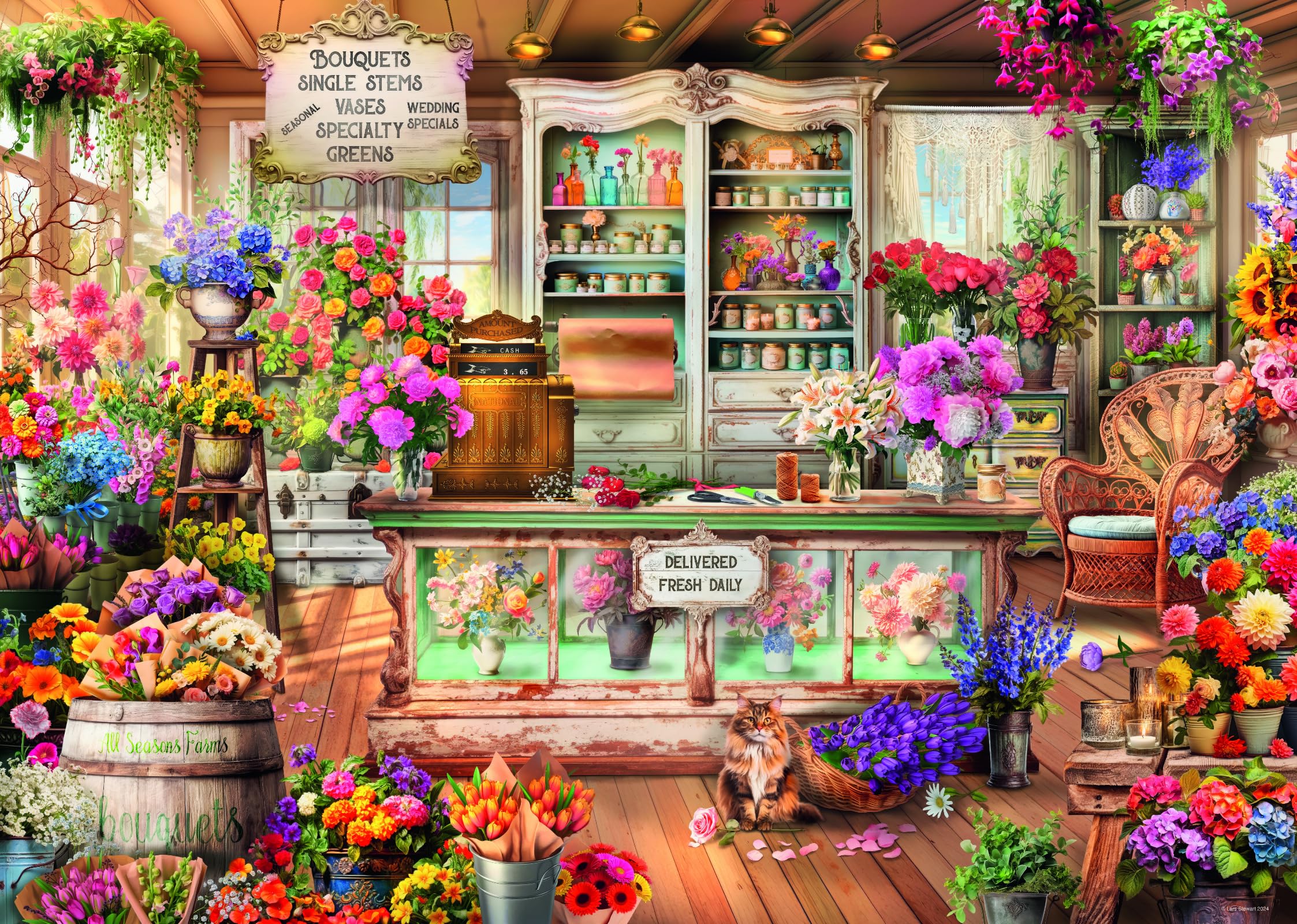 Ravensburger Seasons Flower Shop Jigsaw Puzzle - 1000 Pieces | Premium Quality | 70 x 50cm 1