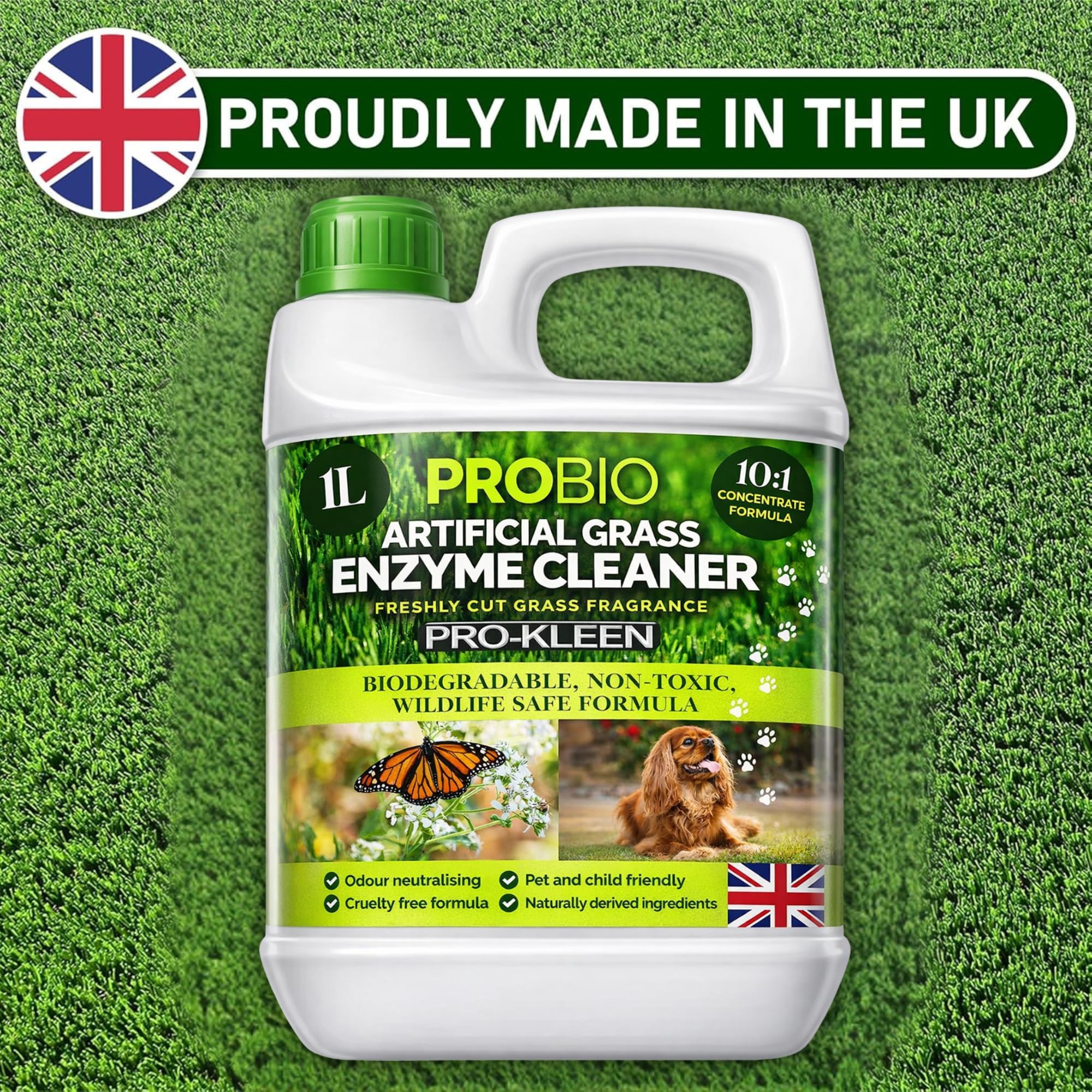 Pro-Kleen Artificial Grass Cleaner Probiotic Deodoriser - 1L | Fresh Cut Grass Scent | Pet & Wildlife Safe 6