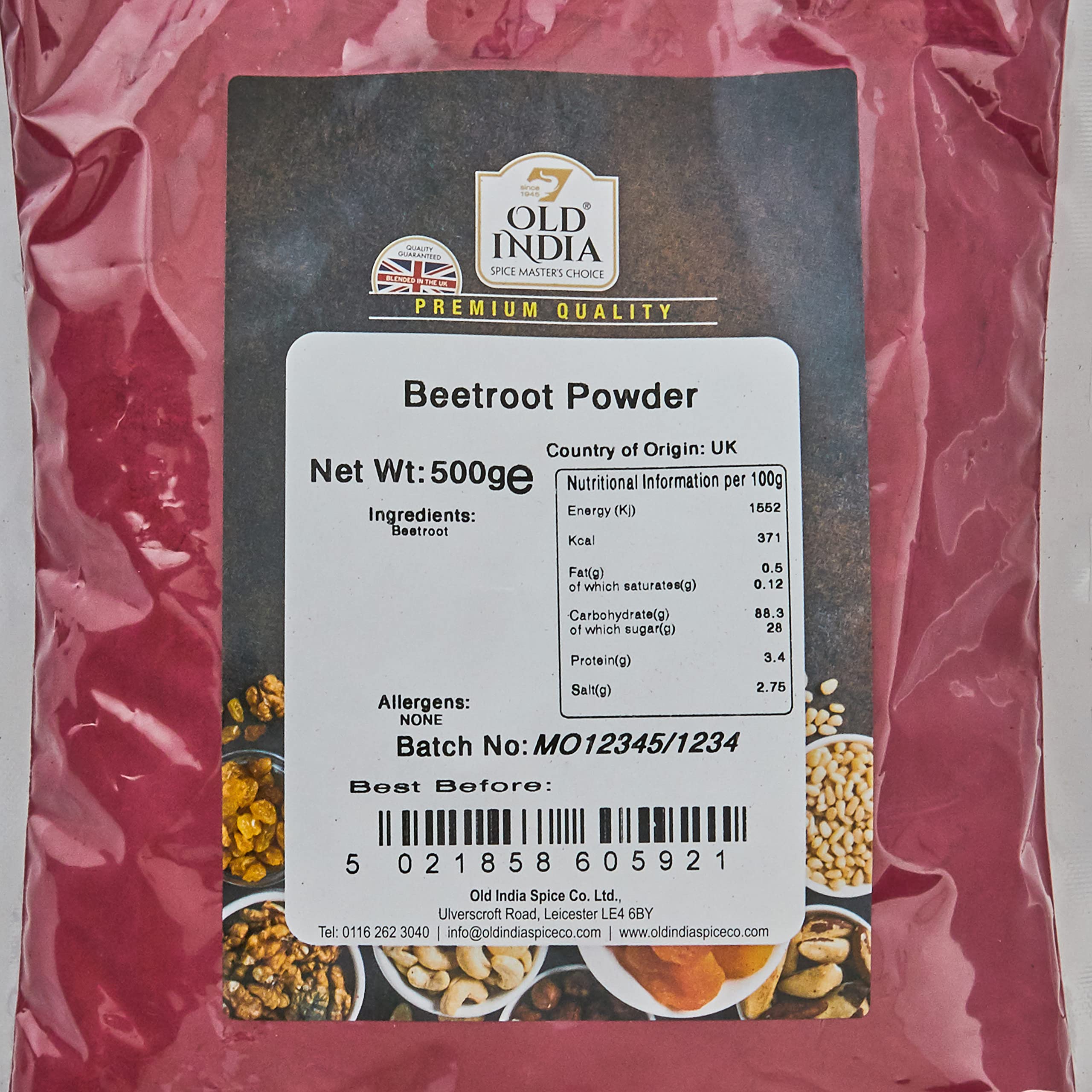 Old India Beetroot Powder - 100% Natural, Additive Free | 500g Pack