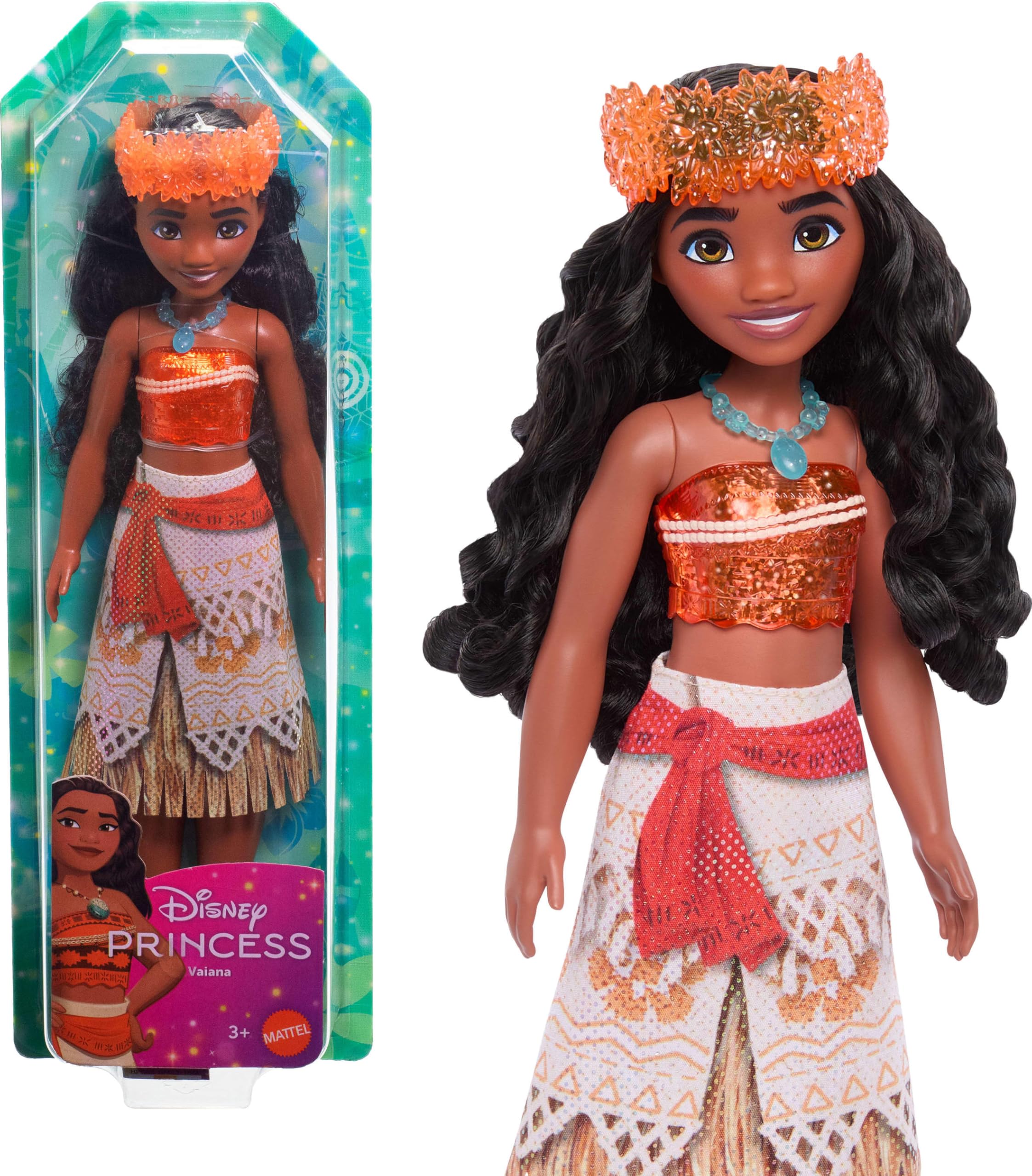 Mattel Disney Princess Moana Posable Fashion Doll with Sparkling Clothing and Accessories, 11 inches, HLW05 1
