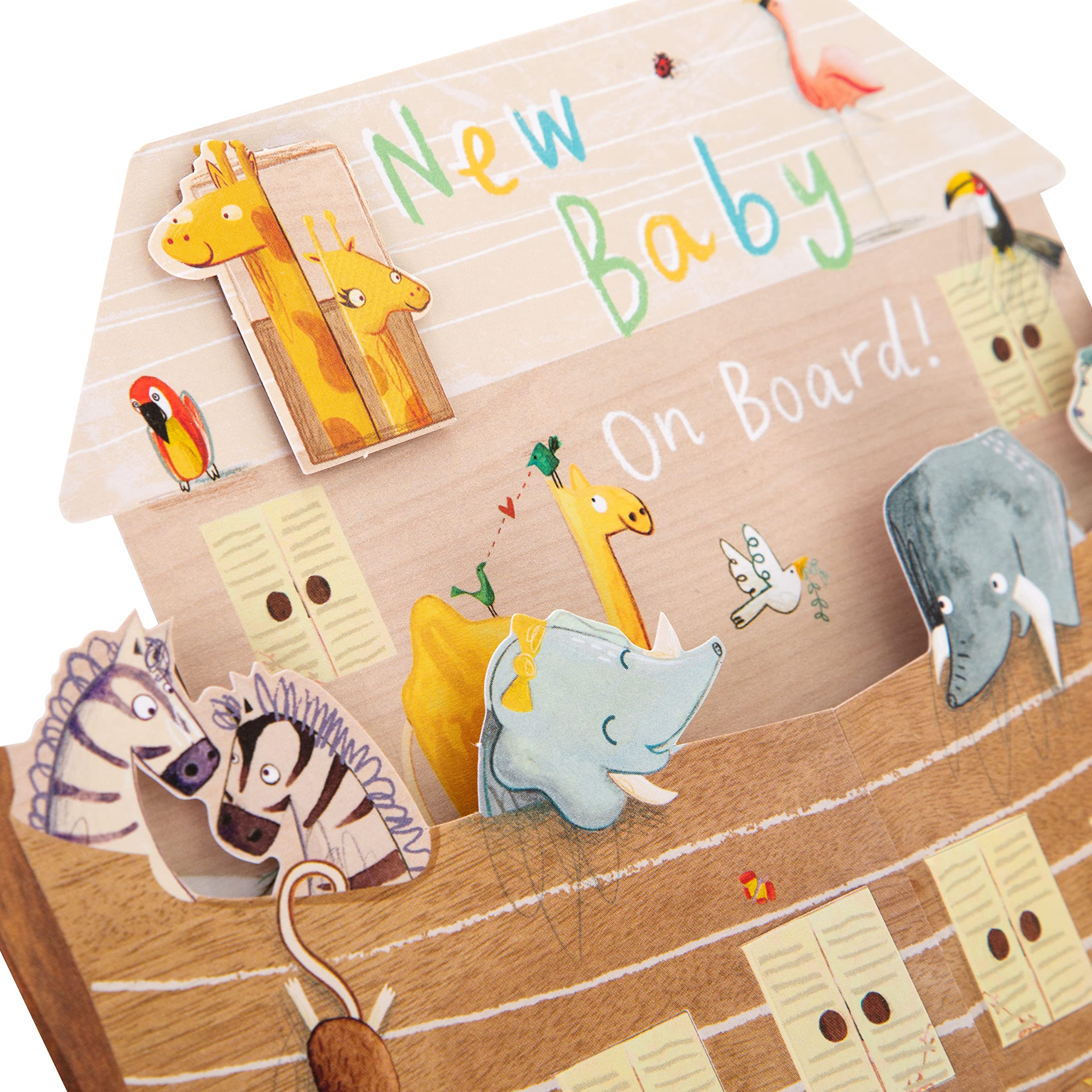 Hallmark New Baby Congratulations Card - 3D Fold-Out Animal Ark Design | 15.9cm x 22.8cm 6