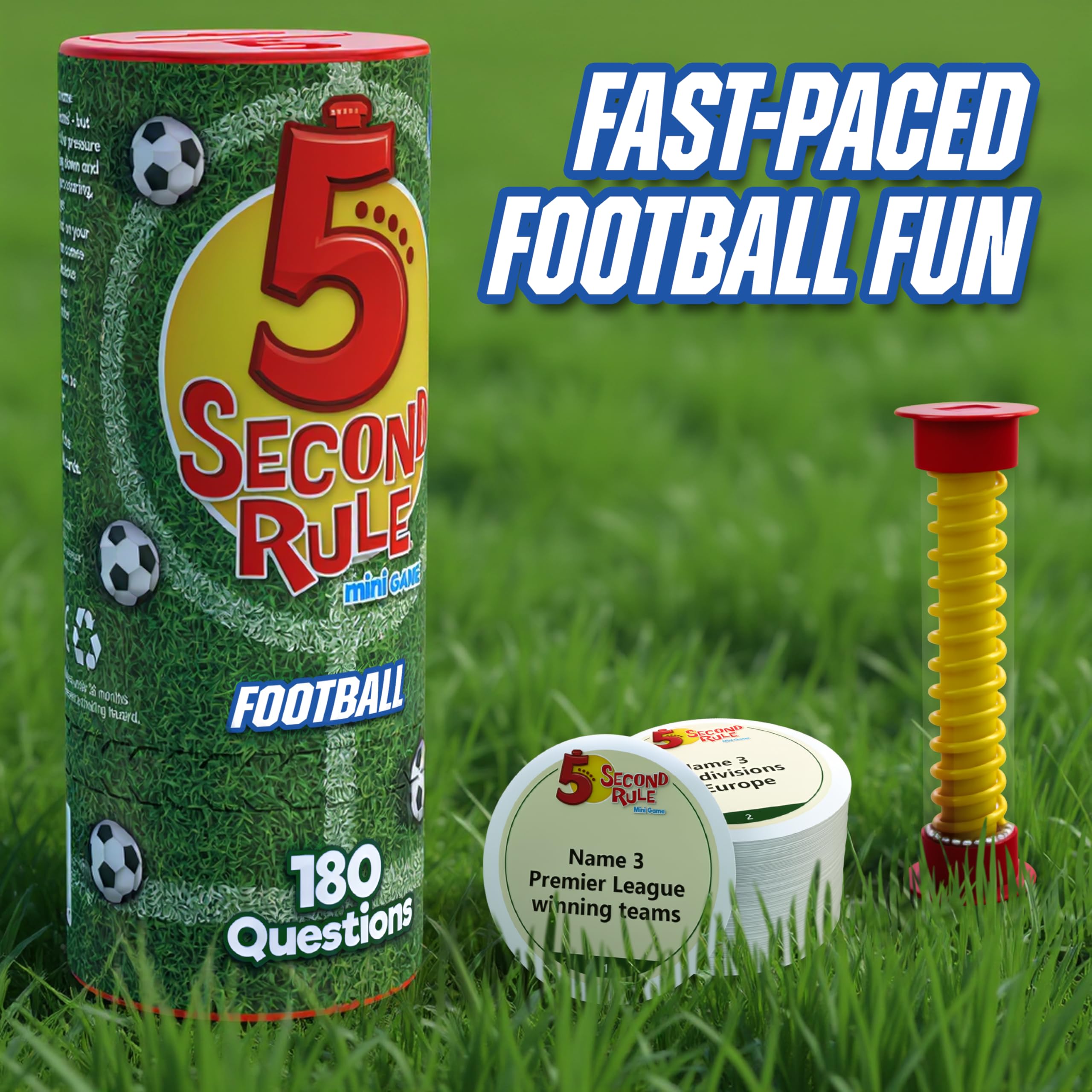 PlayMonster 5 Second Rule Mini - Football Edition Travel Game | 90 Cards | Multicolor 2