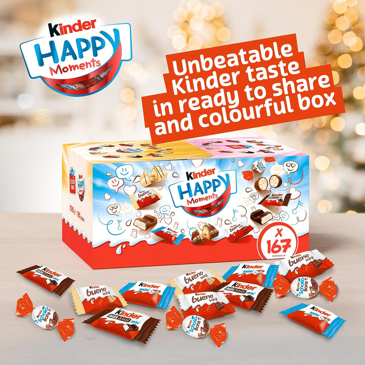 Kinder Happy Moments Exclusive Chocolate Gift Box - 1kg Bulk Share Pack with Assorted Minis