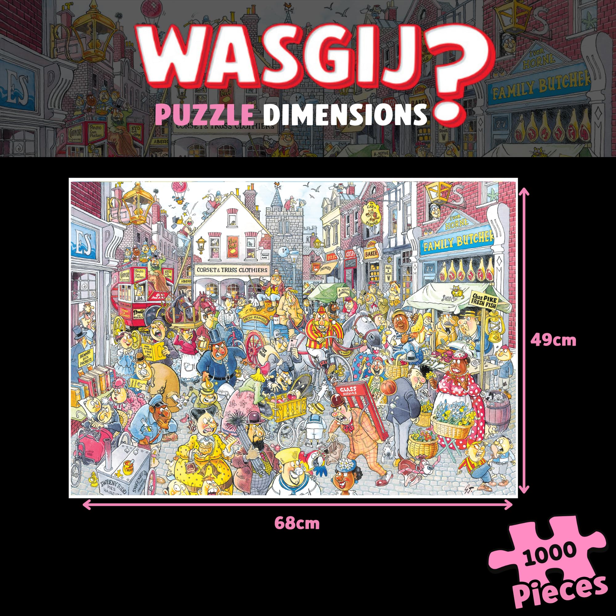 Wasgij Retro Destiny 10 High Street Hassle! Jigsaw Puzzle - 1000 Pieces, Adult 3