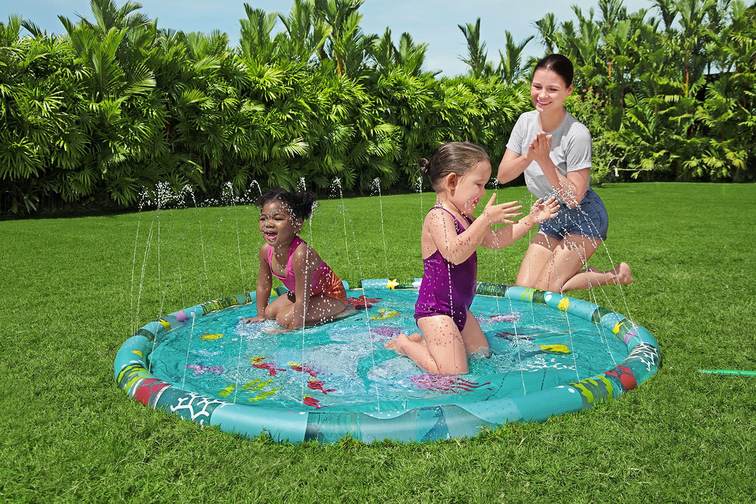 Bestway Marine-Life Sprinkler Splash Pad - 1.65m x 1.65m Outdoor Water Play for Kids 2
