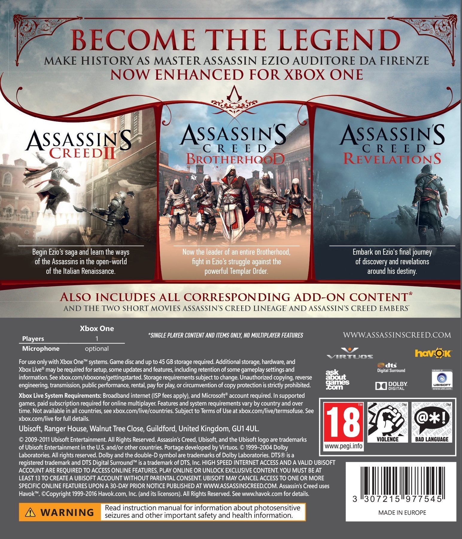 Assassin's Creed The Ezio Collection - Xbox One 2