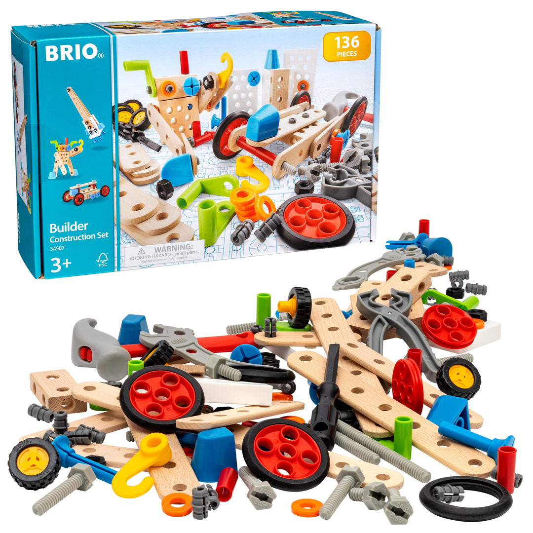 BRIO Builder Construction Set 135-Piece STEM Building Toy for Kids