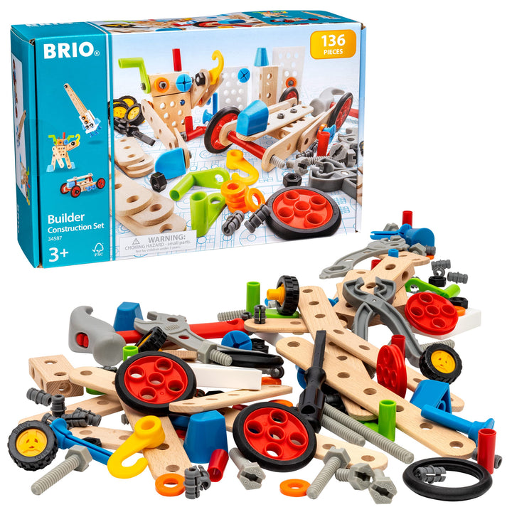 BRIO Builder Construction Set 135-Piece STEM Building Toy for Kids