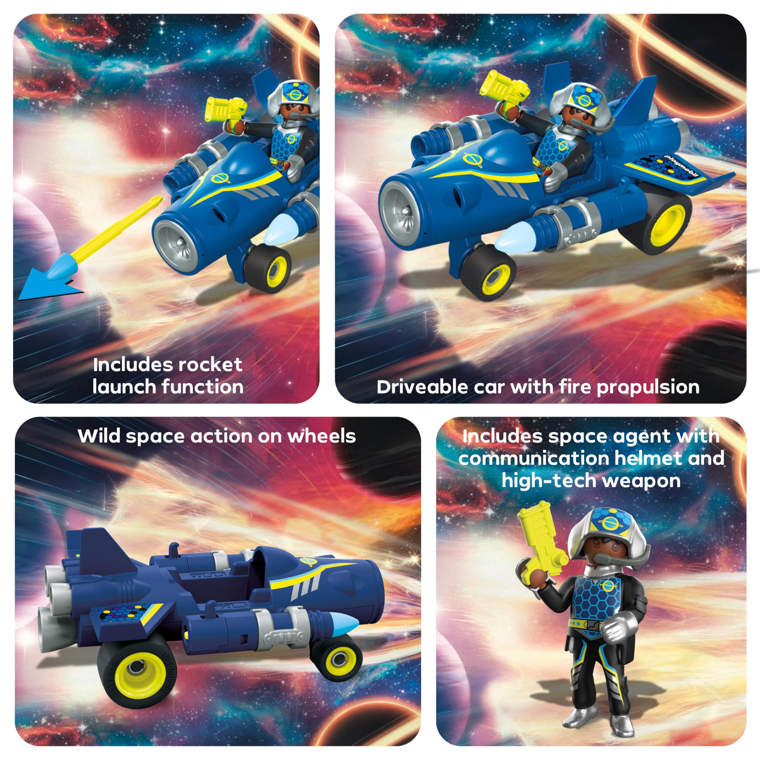 Playmobil Fun Stars Racing Space Jet - Pull-back Motor, Shooting Function | Ages 4+ | Model 71719 4
