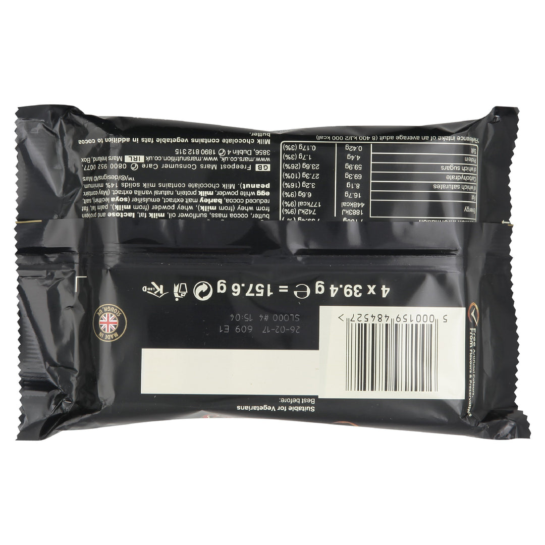 Mars Caramel, Nougat & Milk Chocolate Snack Bars Multipack, 4 x 39.4g