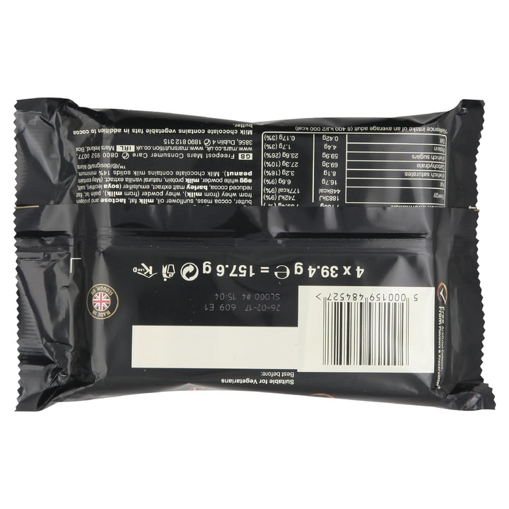 Mars Caramel, Nougat & Milk Chocolate Snack Bars Multipack, 4 x 39.4g