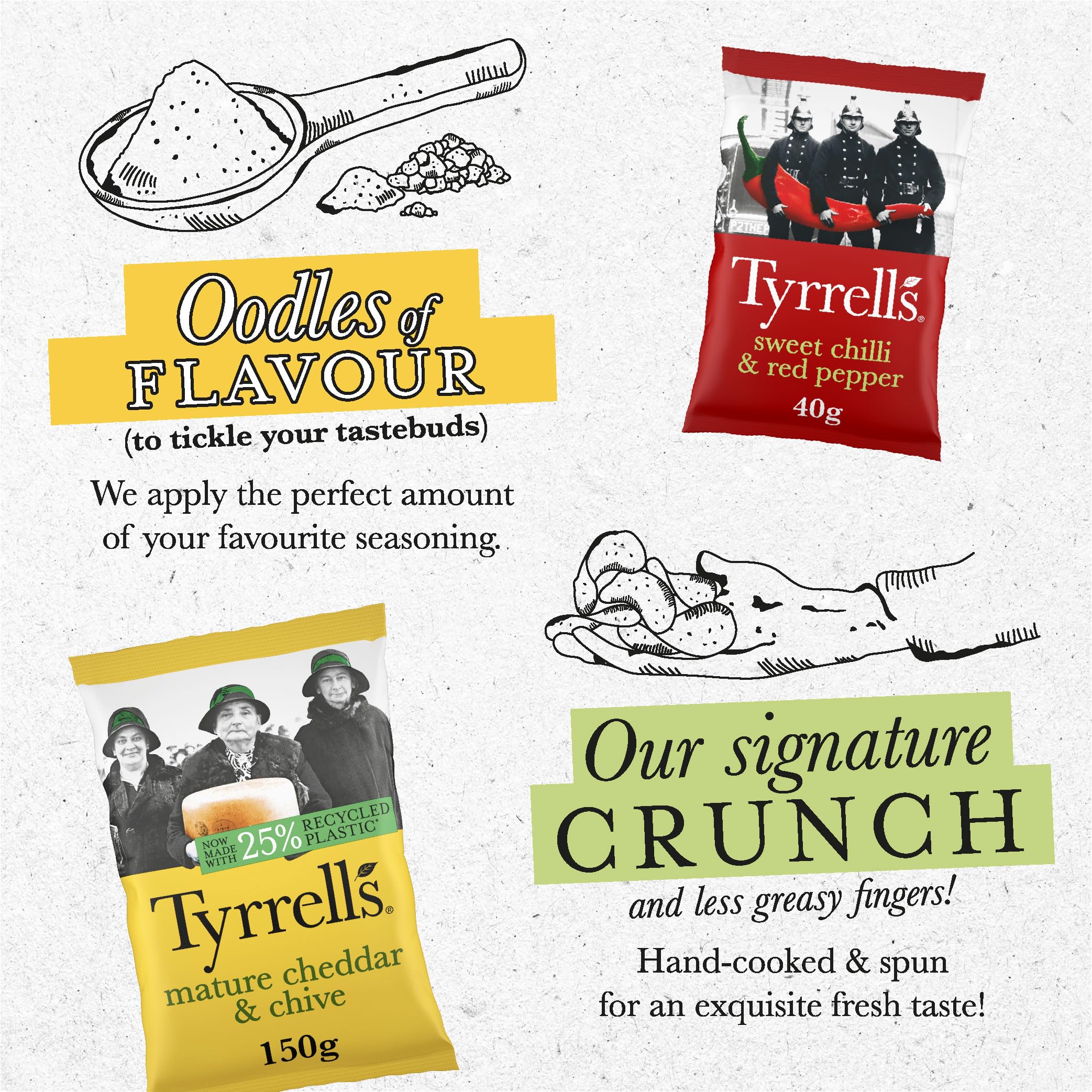 Tyrrells Hand-Cooked Mature Cheddar & Chive Crisps 150g 3