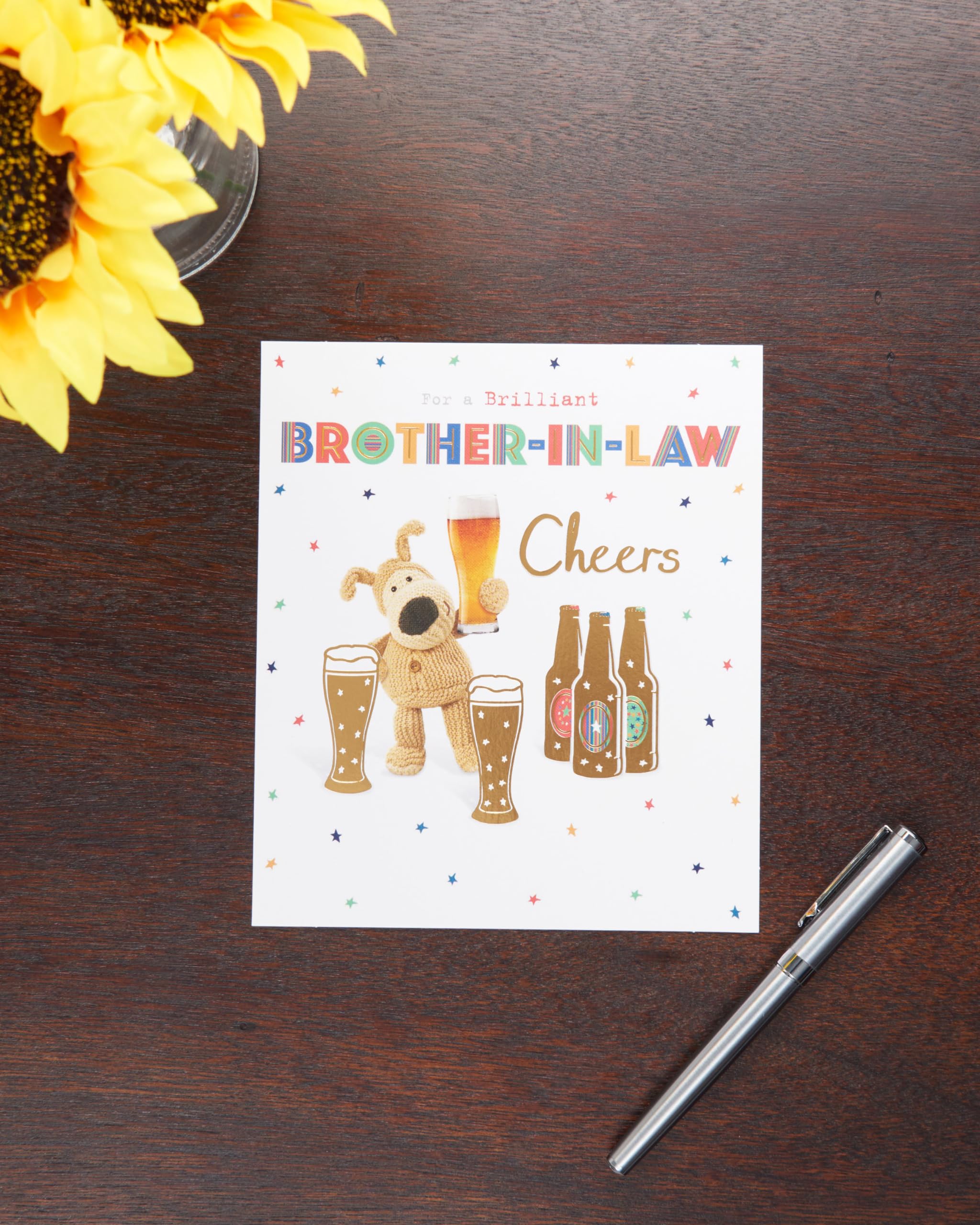 Boofle Birthday Card for Brother-in-Law with Gold Foil Detailing | 165 x 190 mm 3