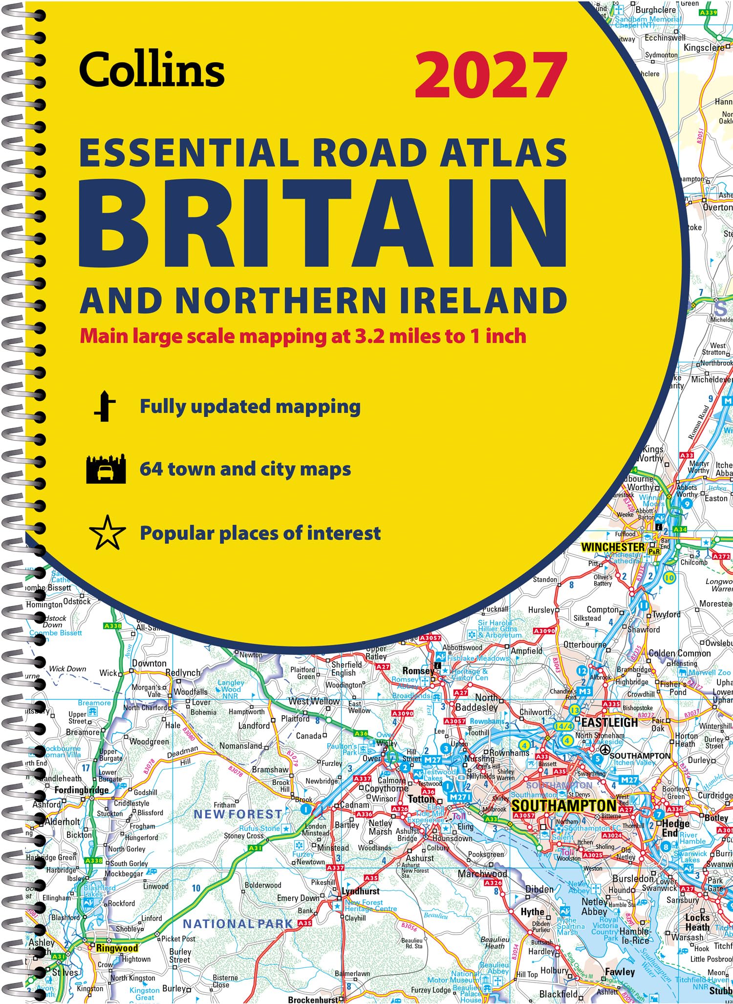 Collins Essential Road Atlas Britain and Northern Ireland 2027 | A4 Spiral Bound | English
