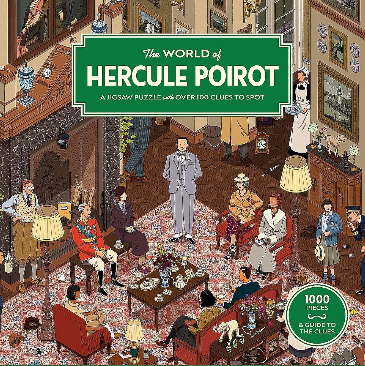 Laurence King The World of Hercule Poirot Jigsaw Puzzle - 1000 Pieces | 48.5 x 68 cm 1