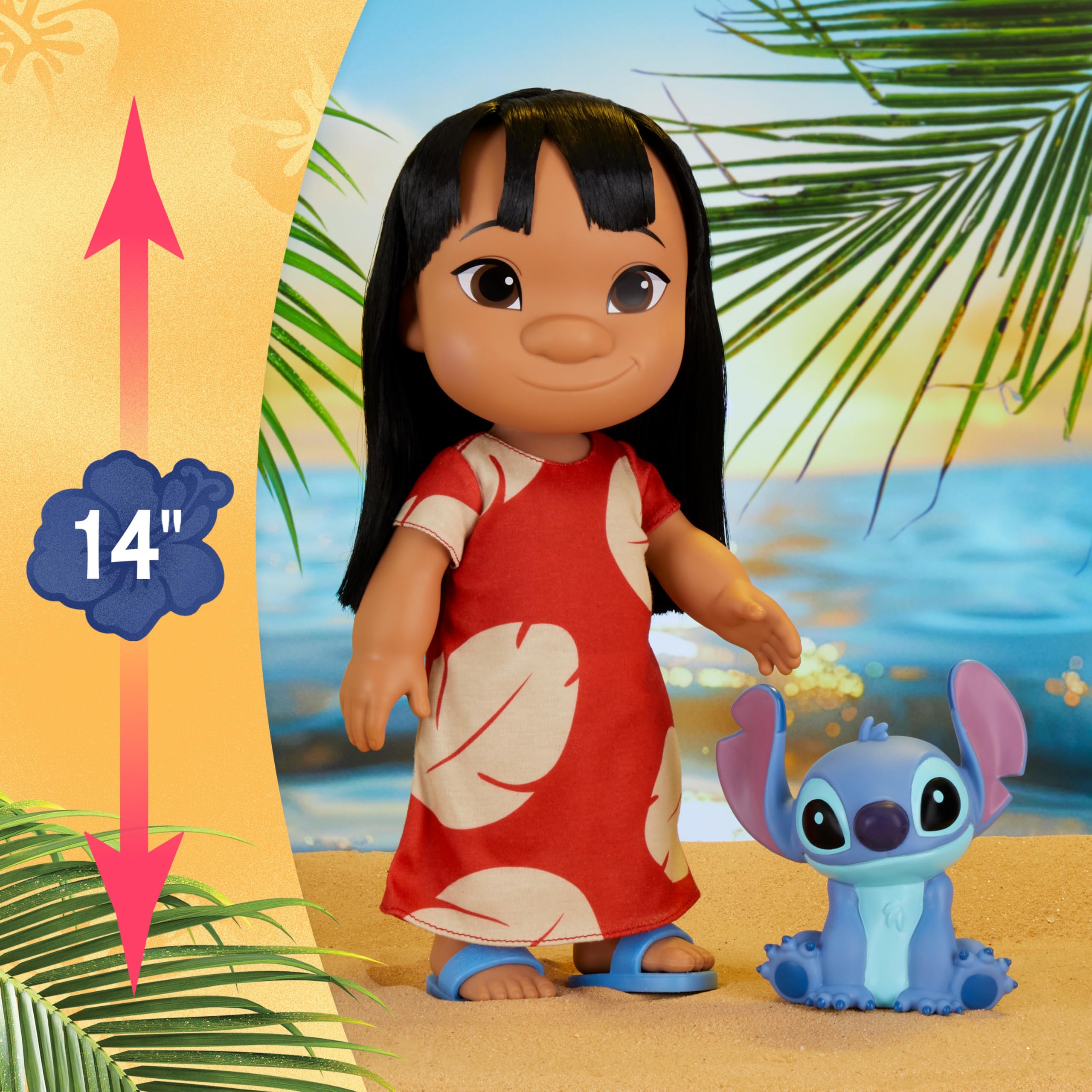 Disney Lilo & Stitch 14-inch Poseable Lilo Doll with 5-inch Stitch Figure - Just Play 5