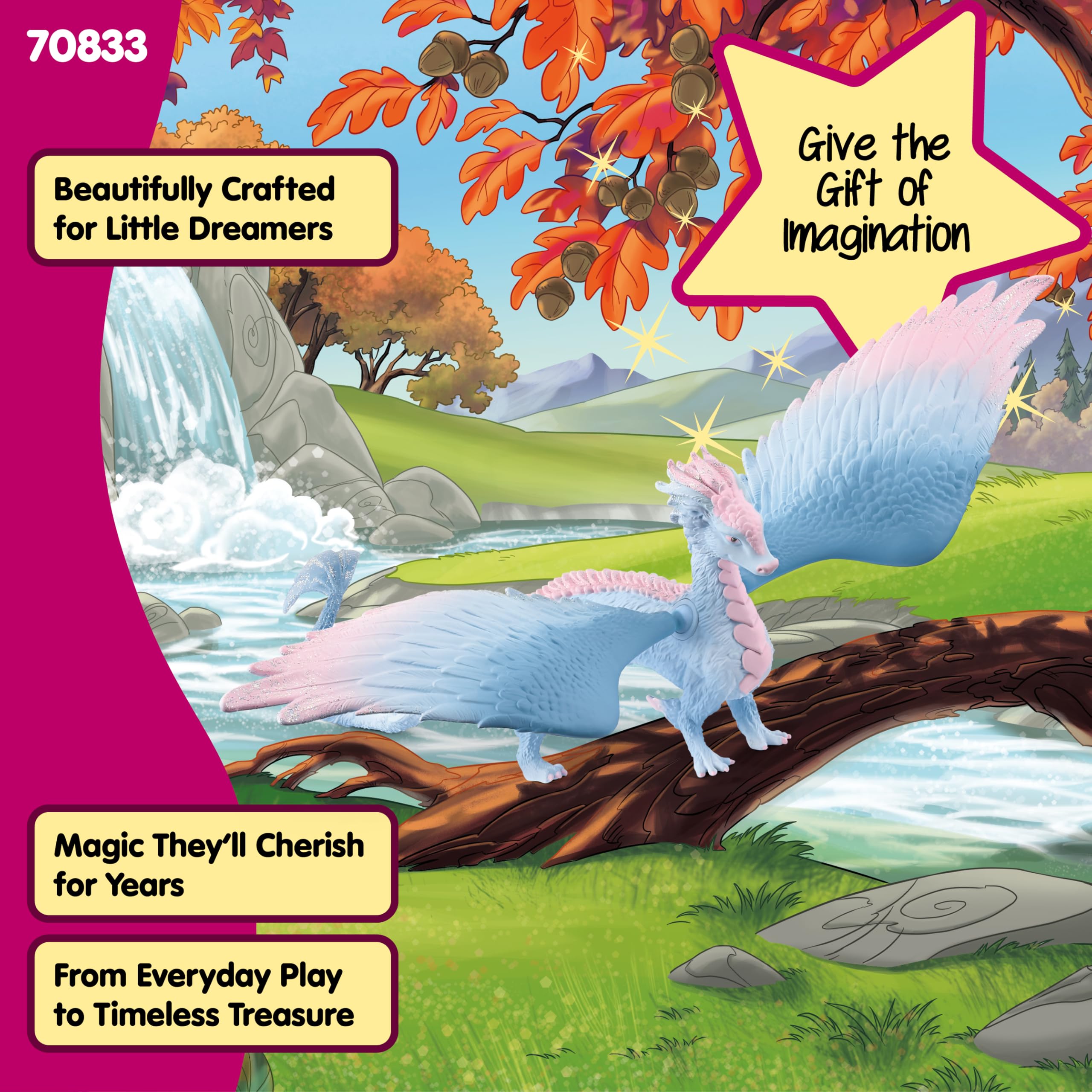 Schleich Crystal Dragon Figure - Movable Wings | Blue/Pink | Ages 5+ | Model 70833 6