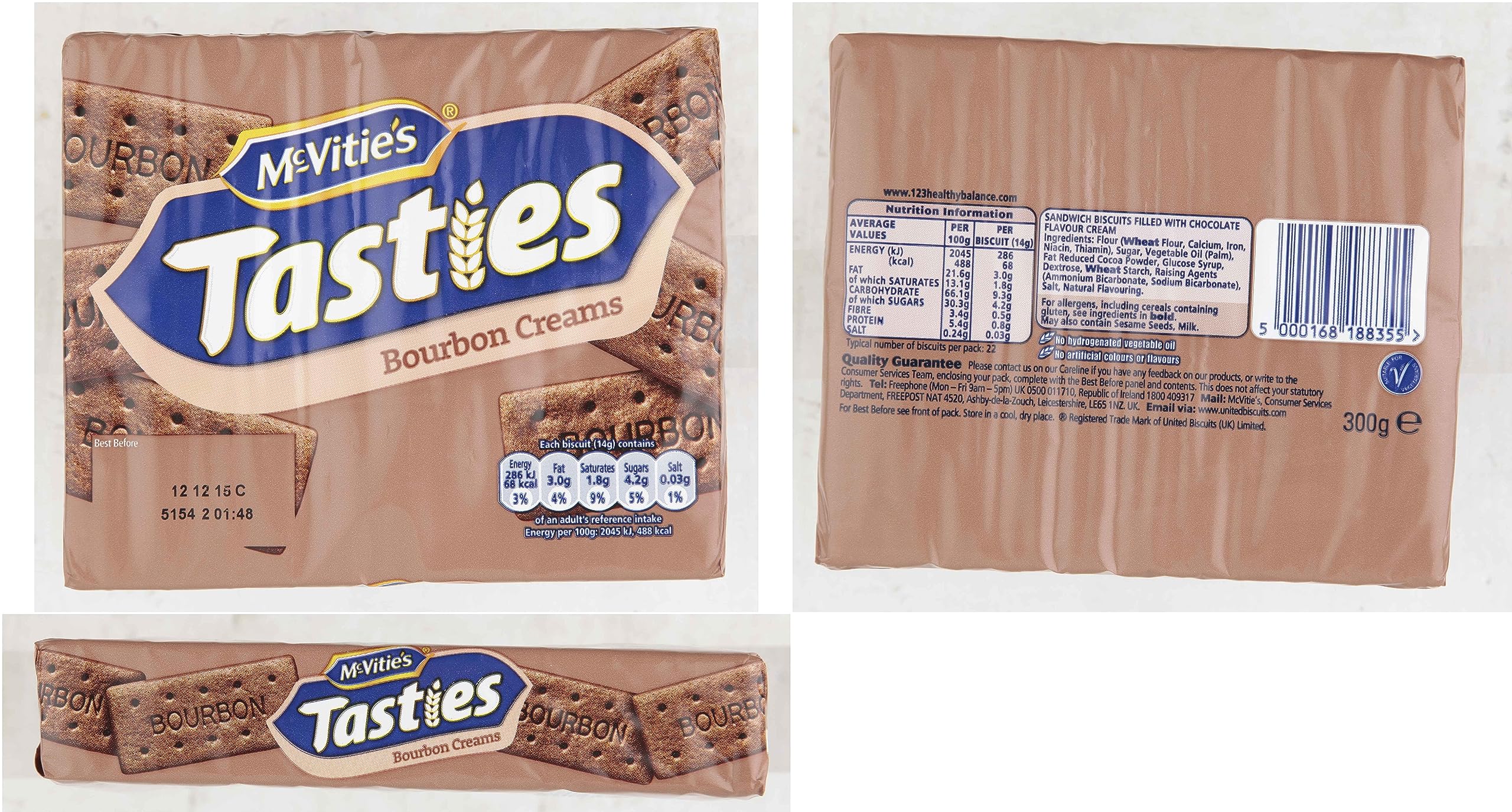 McVitie's Tasties Bourbon Creams Biscuits 300 g (Pack of 1) 3