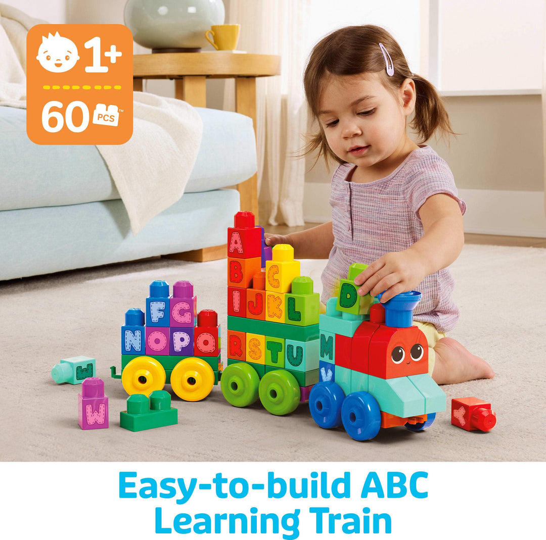 Mega Bloks Building Basics ABC Learning Train - Educational Building Set for Toddlers 1+