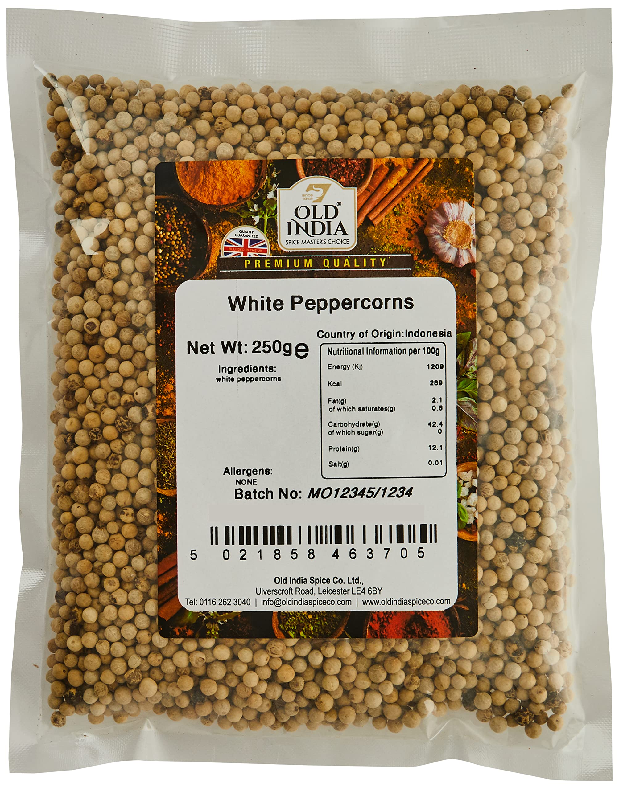 Old India White Peppercorns - 100% Natural & Additive Free | 250g
