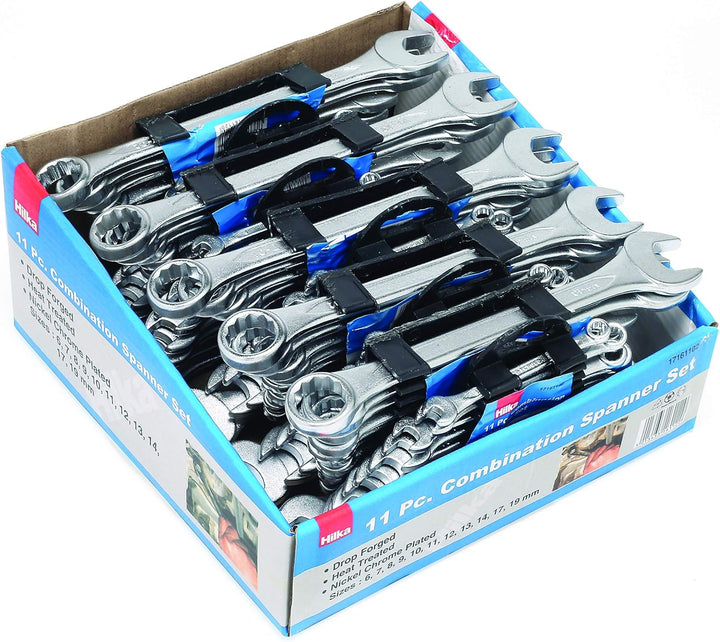 Hilka - 17161102 Combination Spanner Set Metric, 11-Piece Hand Tools