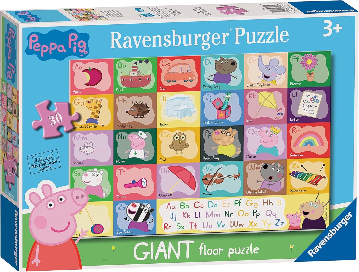 Ravensburger Peppa Pig Alphabet 24 Piece Giant Floor Puzzle for Kids 3 Years and Up 1