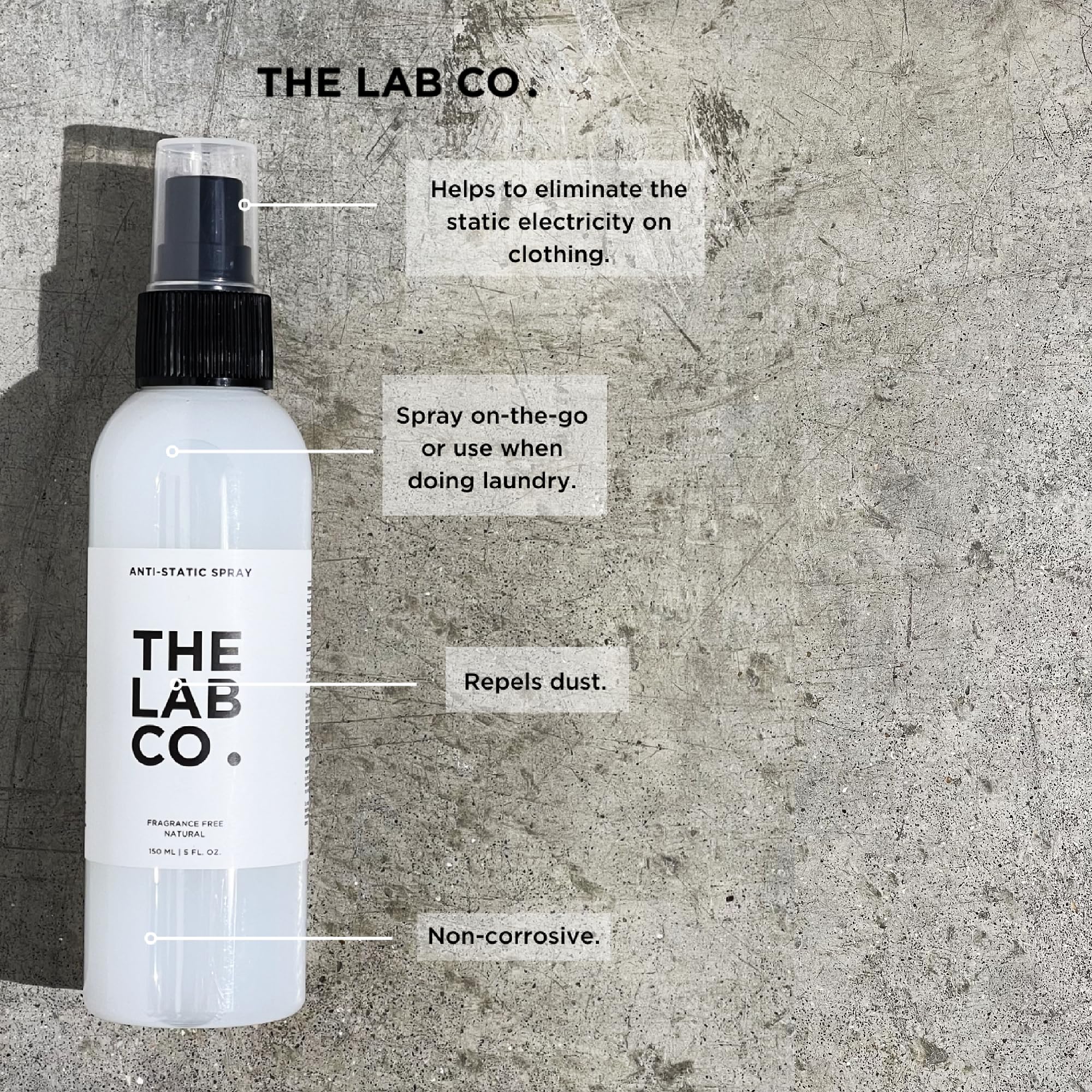 The Lab Co. Anti Static Spray - Removes Static & Clinging | Unscented | 150 ml 2