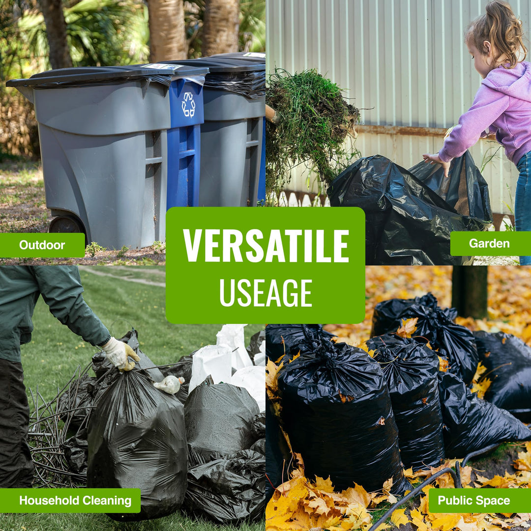 EcoBag 20 Pack Eco-Friendly Wheelie Bin Liners - 240L Heavy Duty Leak-Resistant Recycled Bin Bags