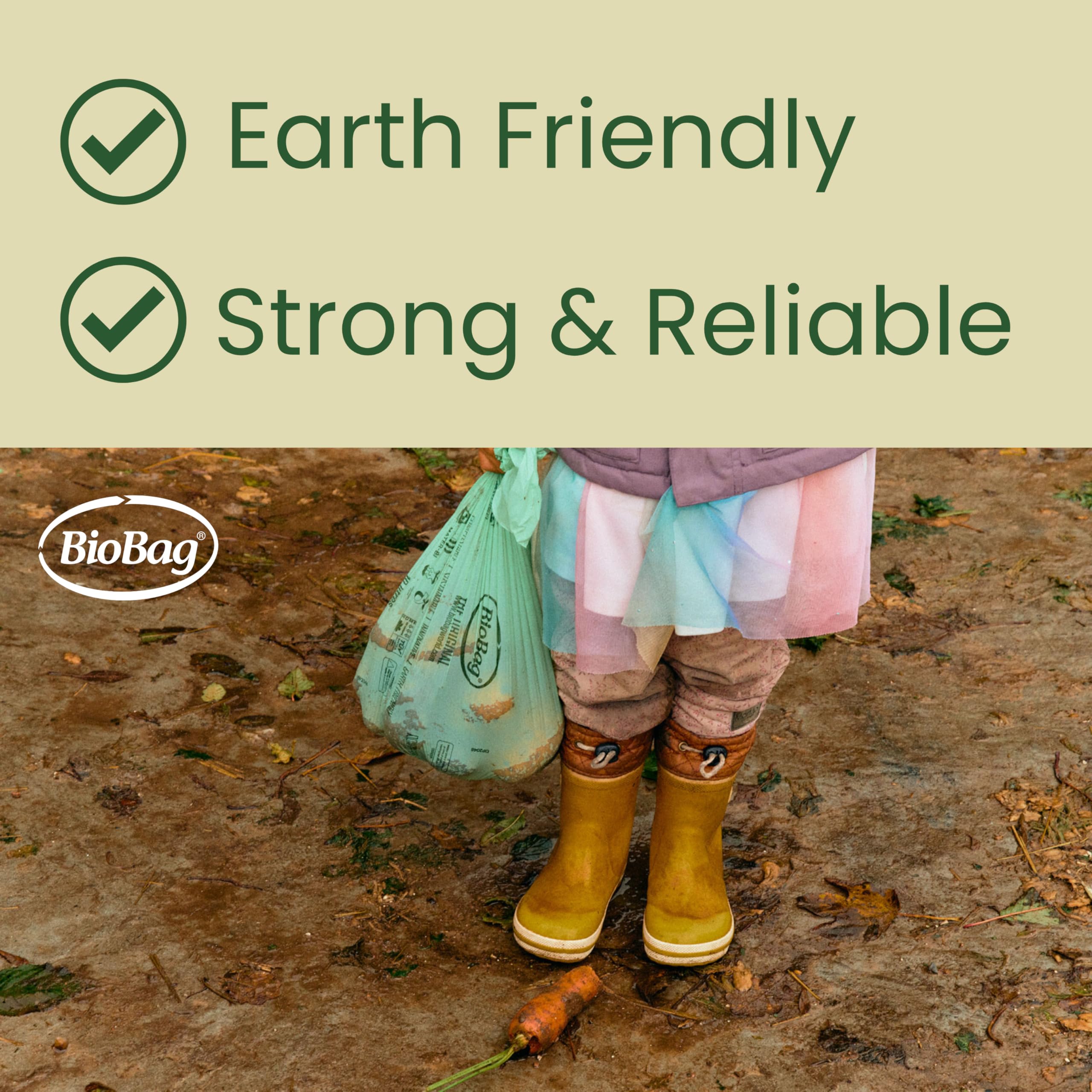 BioBag 10L Compostable Caddy Bin Liners - 20 Count, Green, Plant-Based Material 4