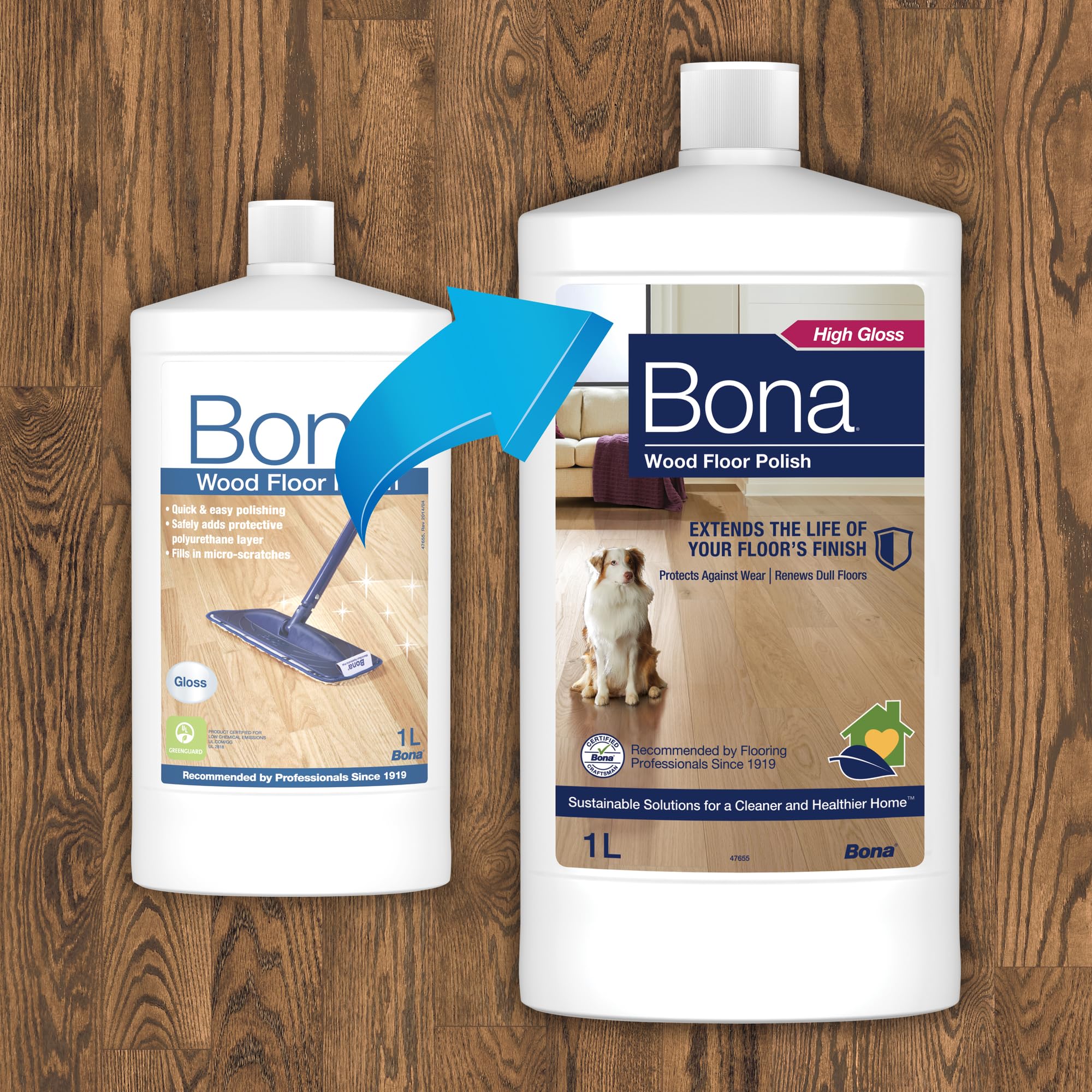Bona Wood Floor Polish - Gloss Finish Maintenance Coating | 1 Litre