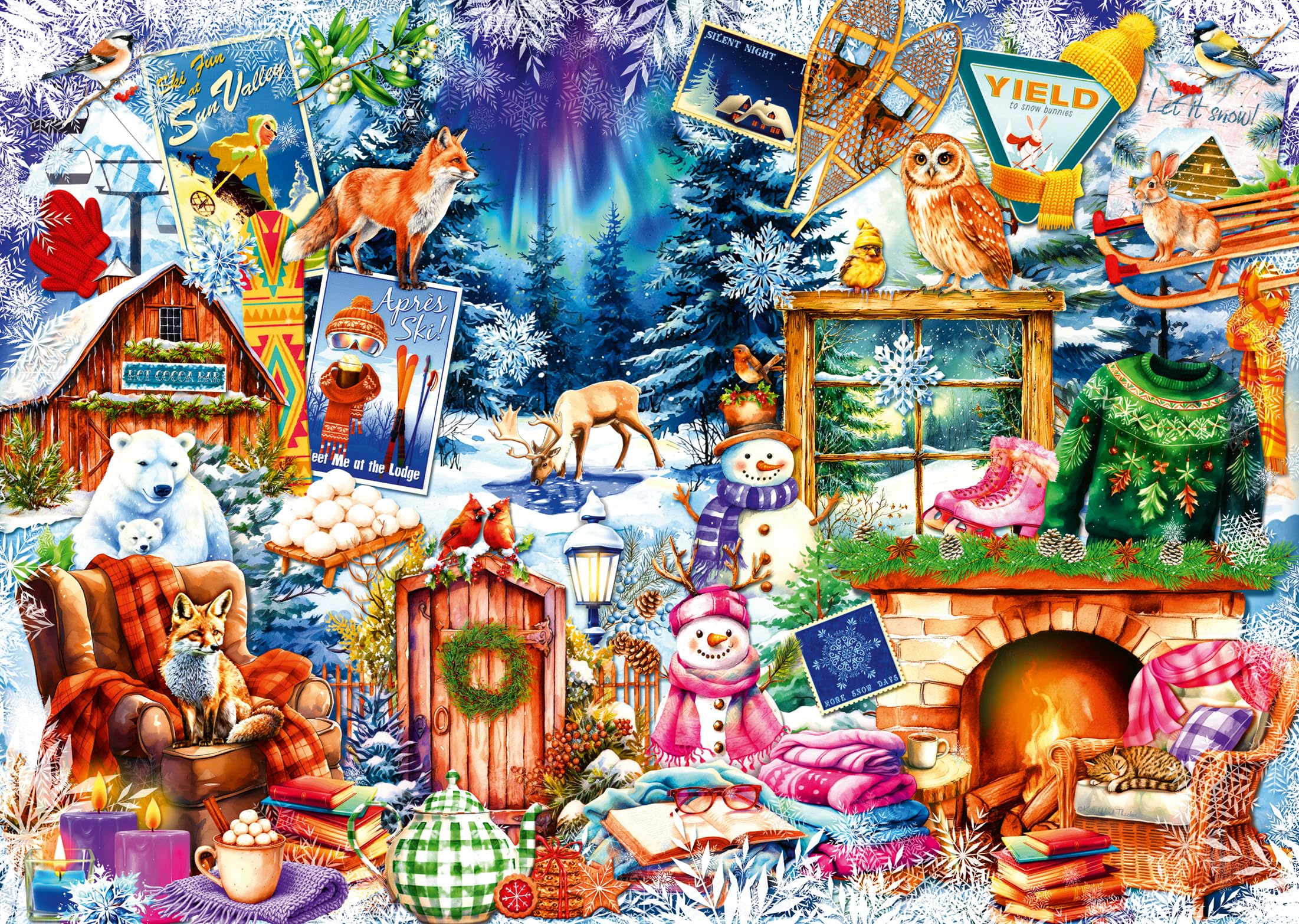 Ravensburger Winter Mountain Village Jigsaw Puzzle - 500 Pieces, Large Format