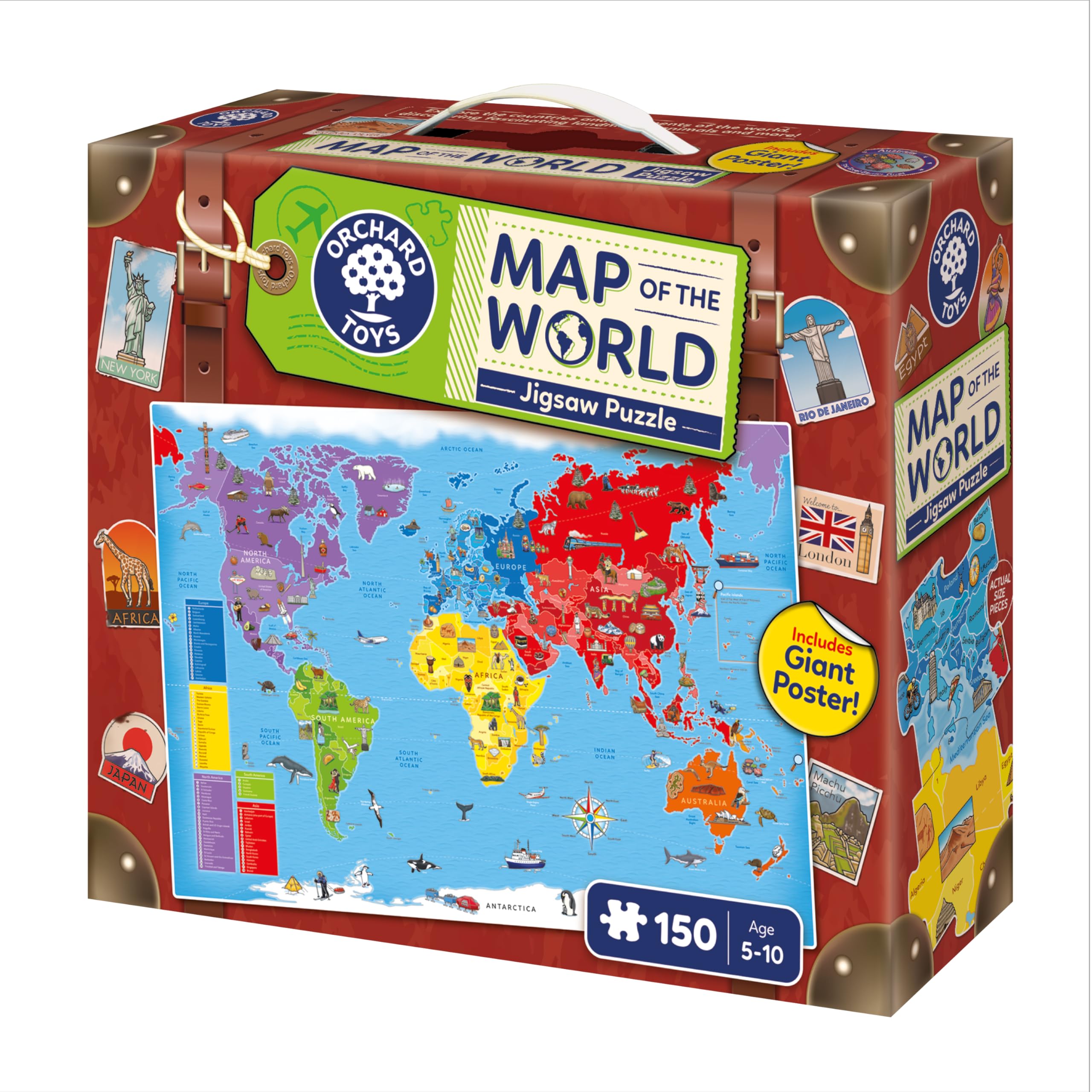 Orchard Toys Map of the World 150-Piece Jigsaw Puzzle with Giant Poster 7