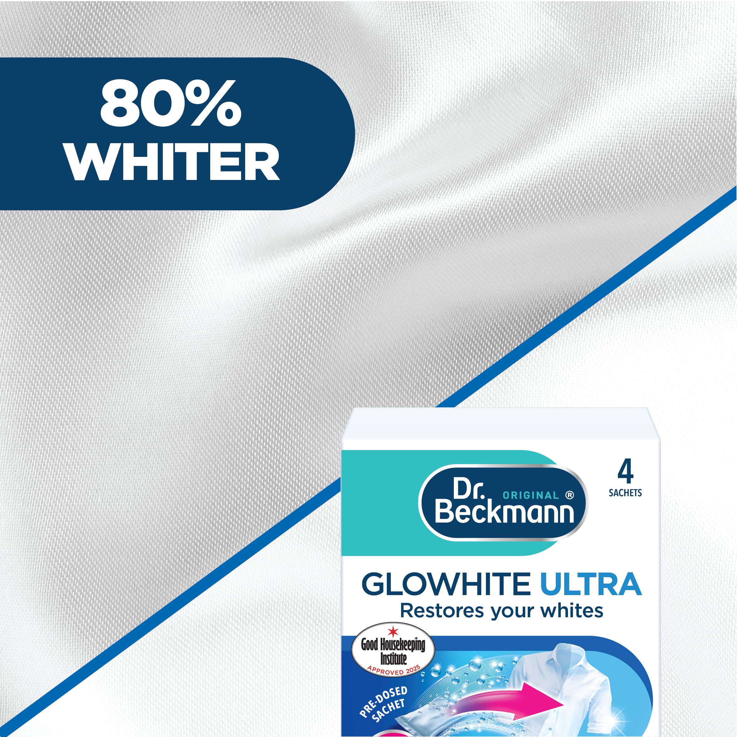 Dr. Beckmann Glowhite Ultra Stain Remover Sachets for Brighter Whites | Pack of 6 5