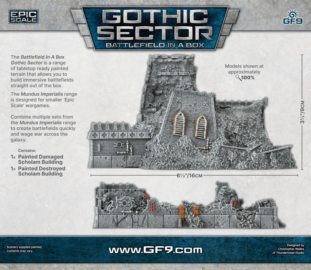 Gale Force Nine Mundus Imperialis Damaged & Destroyed Scholam Building Set