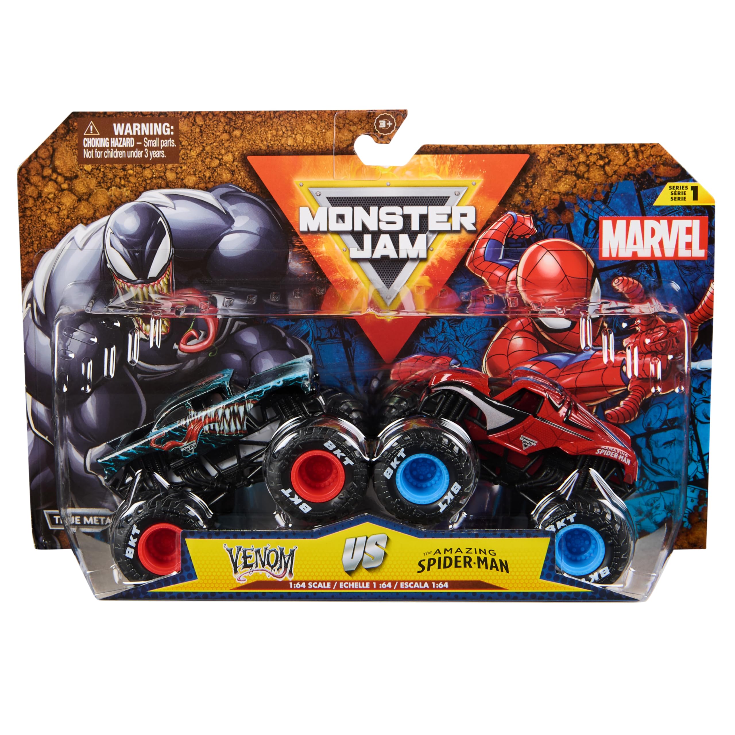Monster Jam Marvel Iron Man Vs. War Machine Die-Cast Monster Truck Playset | 1:64 Scale 9