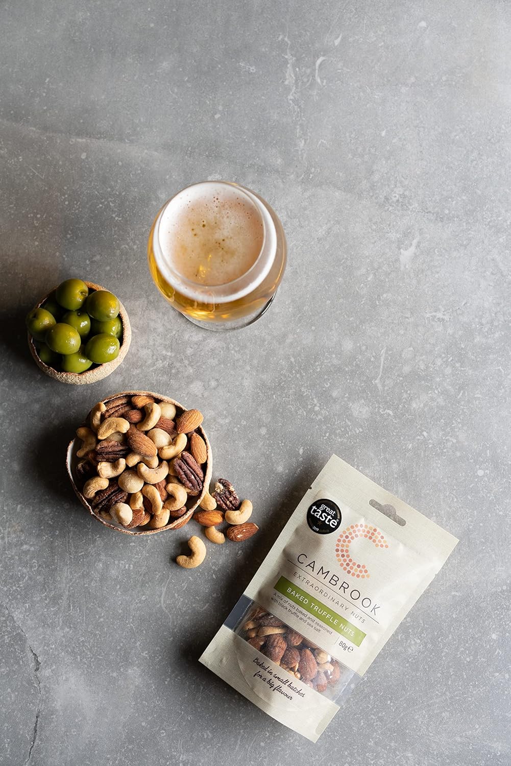 C Cambrook Black Truffle & Sea Salt Baked Mixed Nuts with Almonds, Cashews, Macadamias & Pecans