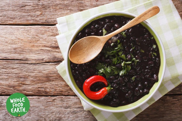 Wholefood Earth Black Beans 1 kg | GMO Free | Natural | High Fibre | High Protein | Vegan