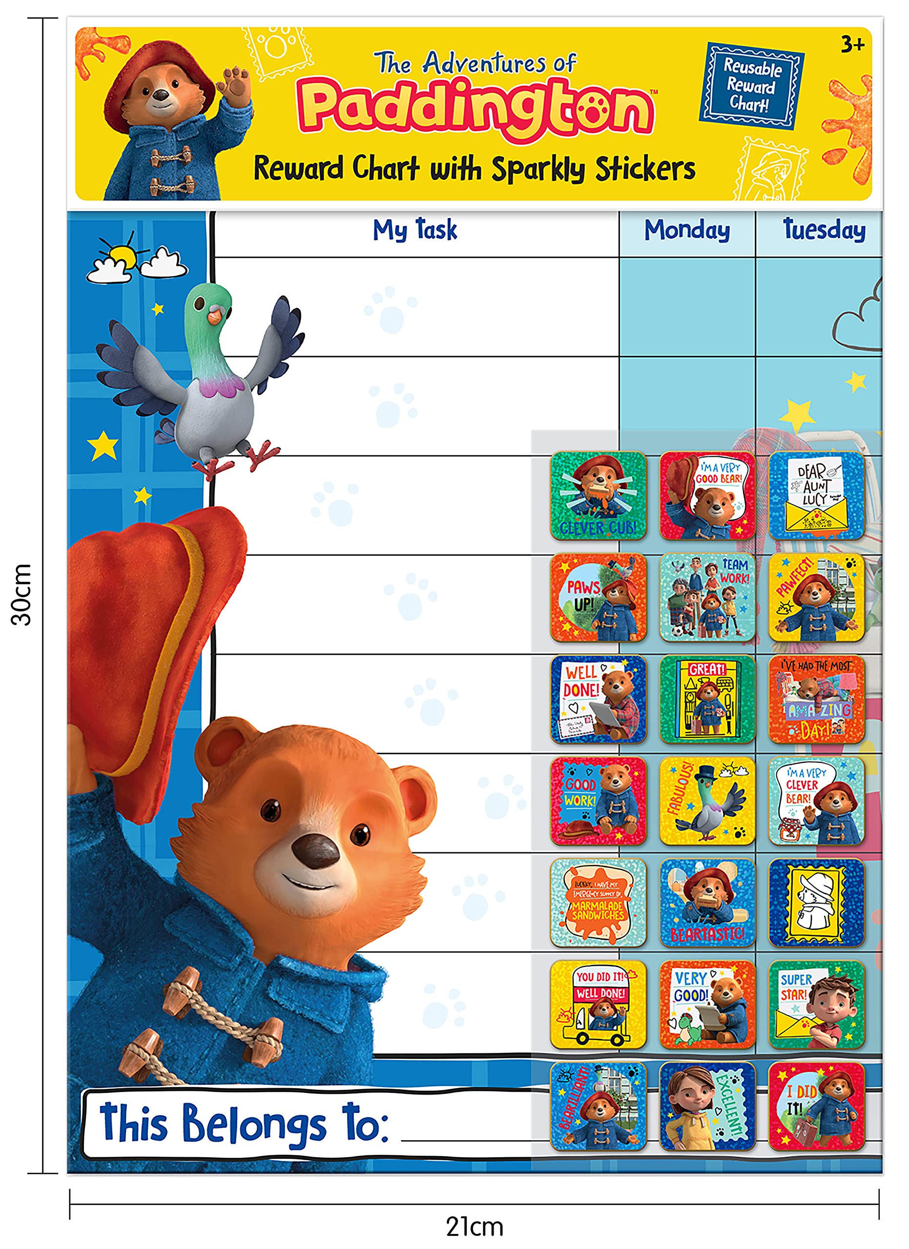 Paper Projects The Adventures of Paddington Reward Chart - Encourages Good Behaviour | Includes 56 Sparkly Stickers | Unisex Children 6