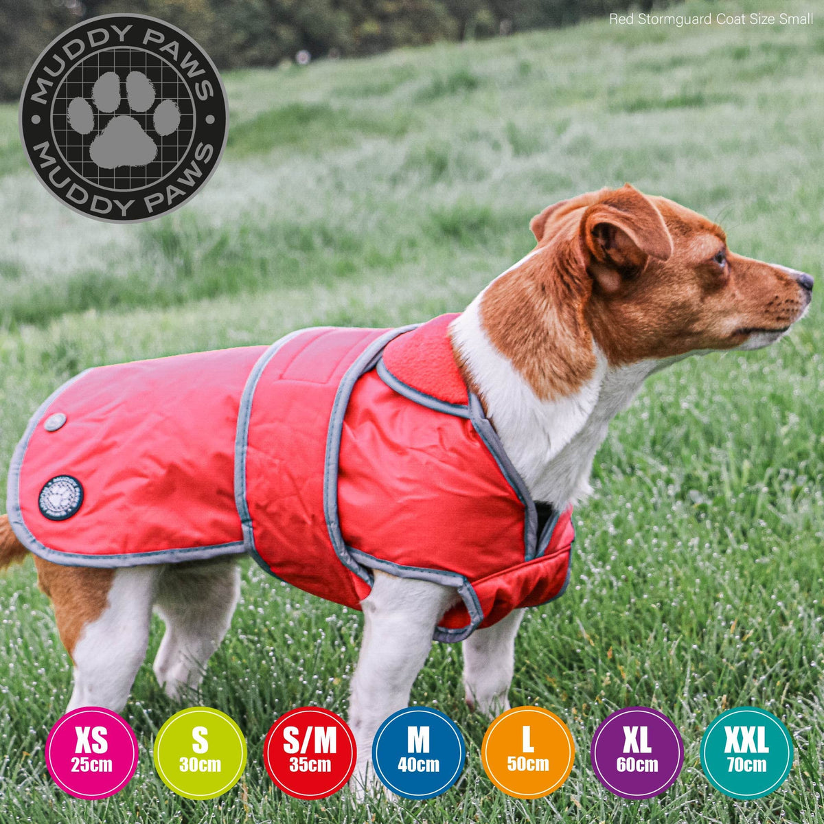 Ancol Muddy Paws All Weather Stormguard Dog Coat - Red, Medium, 40 cm